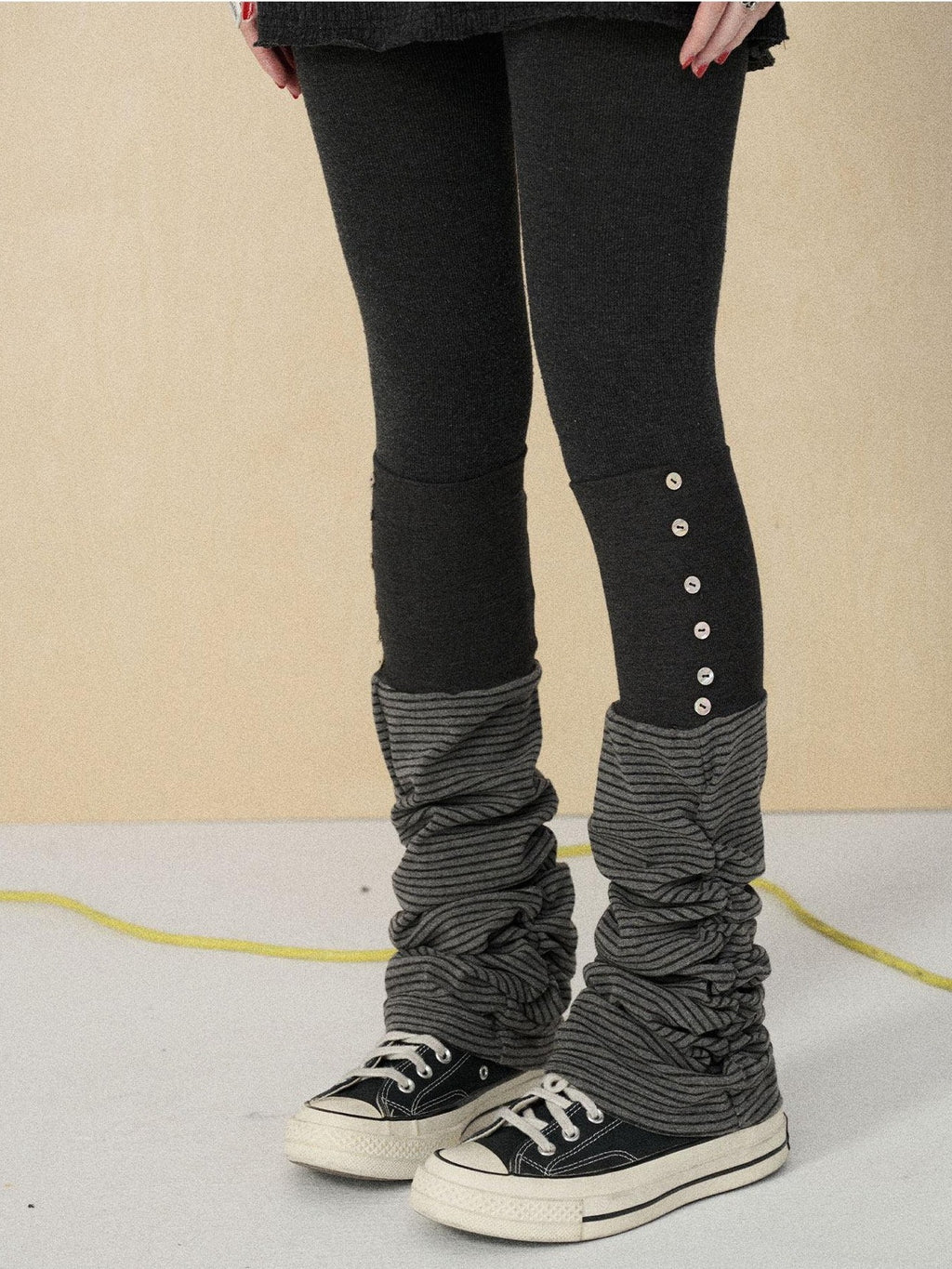 Achihara Dusk Ragdoll Rabbit Striped Cozy Thermal Women'S Leg Warmers