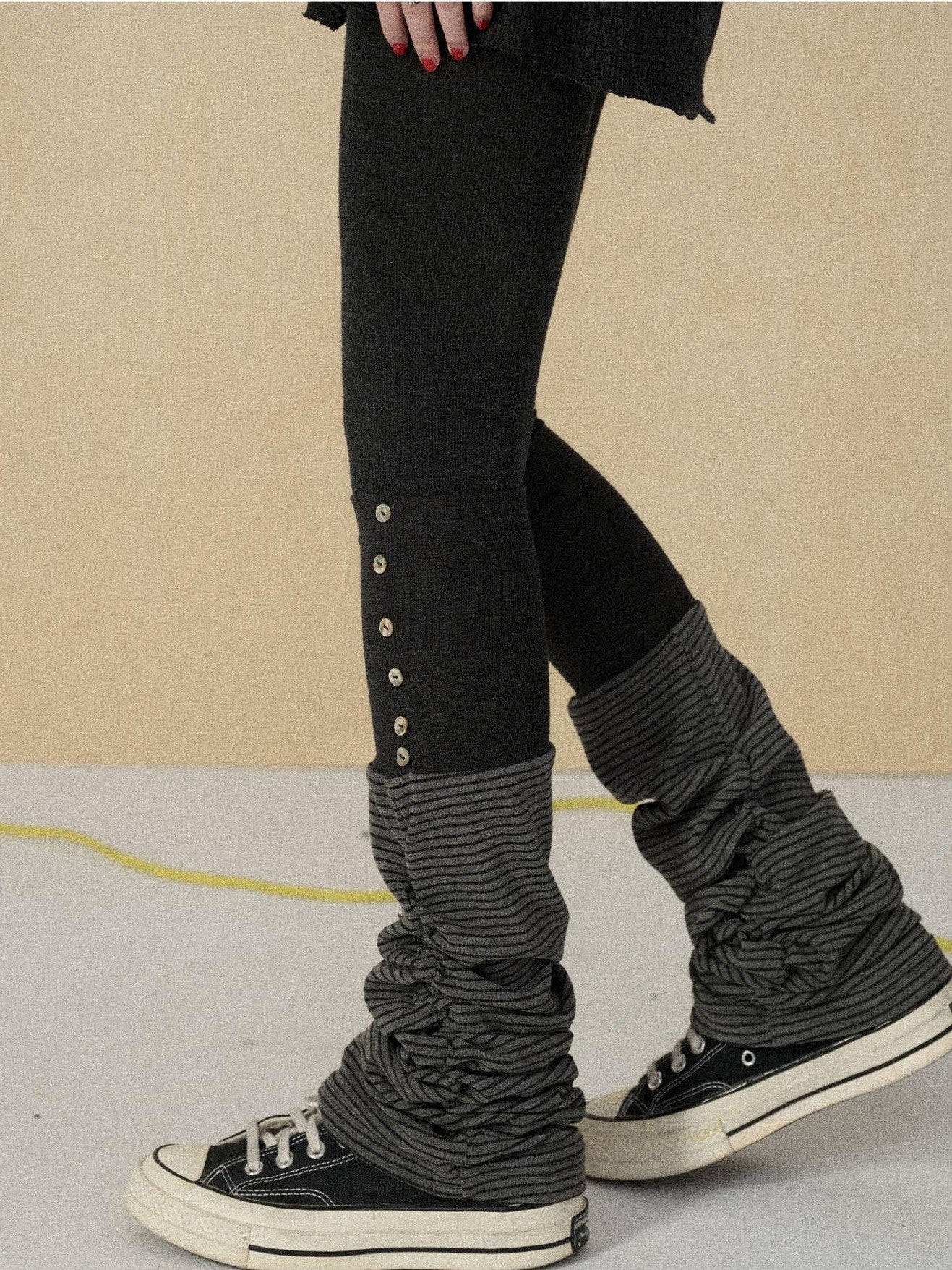 Achihara Dusk Ragdoll Rabbit Striped Cozy Thermal Women'S Leg Warmers