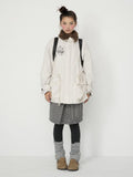 Achihara Dusk Trench Mid Length Zipper Solid Loose Fit Women'S Polyester Puffer Jackets