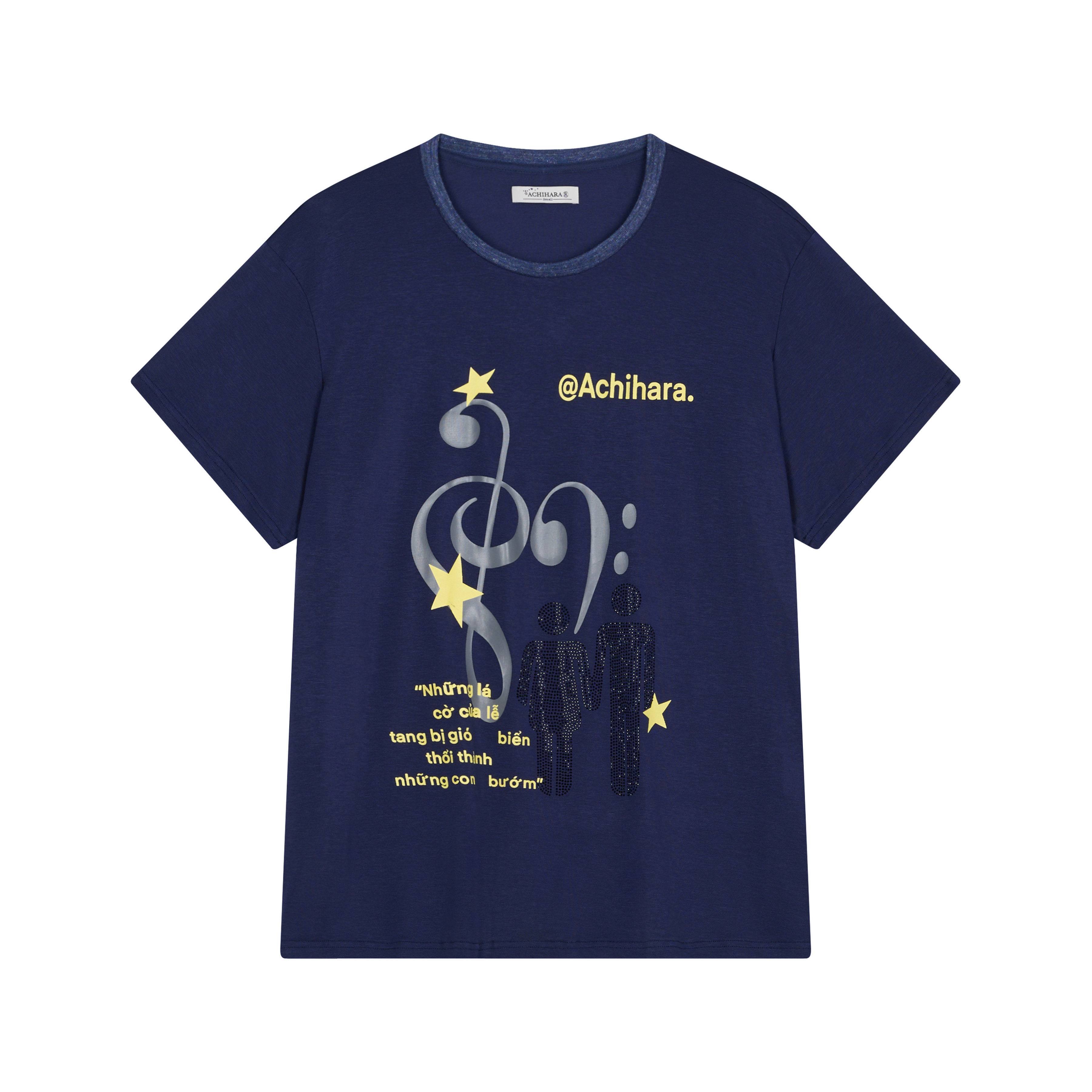 Achihara_Electric_Creative_Print_Women'S_Lyocell_Wool_Blend_Oversized_T-Shirts_MISSTT
