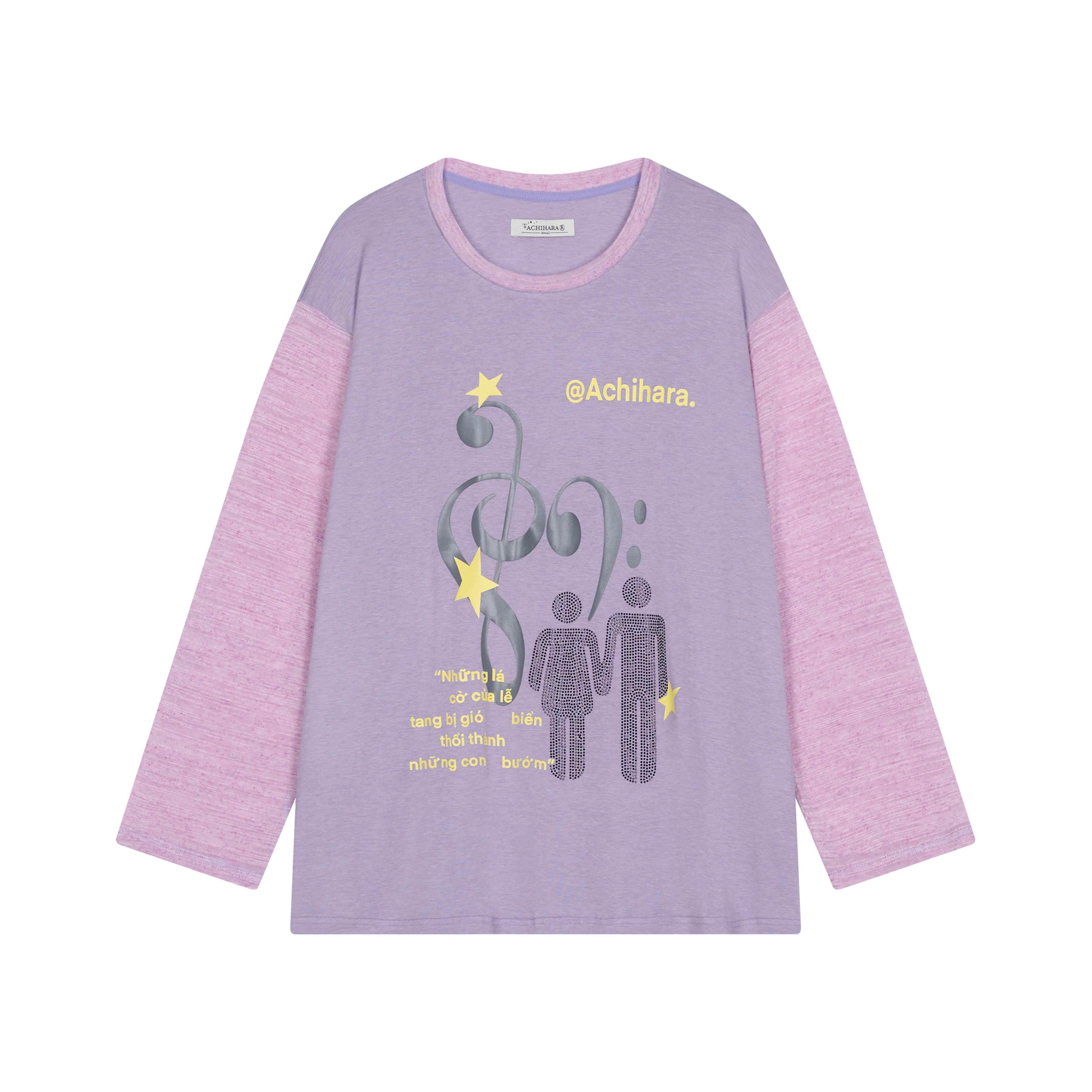 Achihara_Electric_Creative_Print_Women'S_Lyocell_Wool_Blend_Oversized_T-Shirts_MISSTT