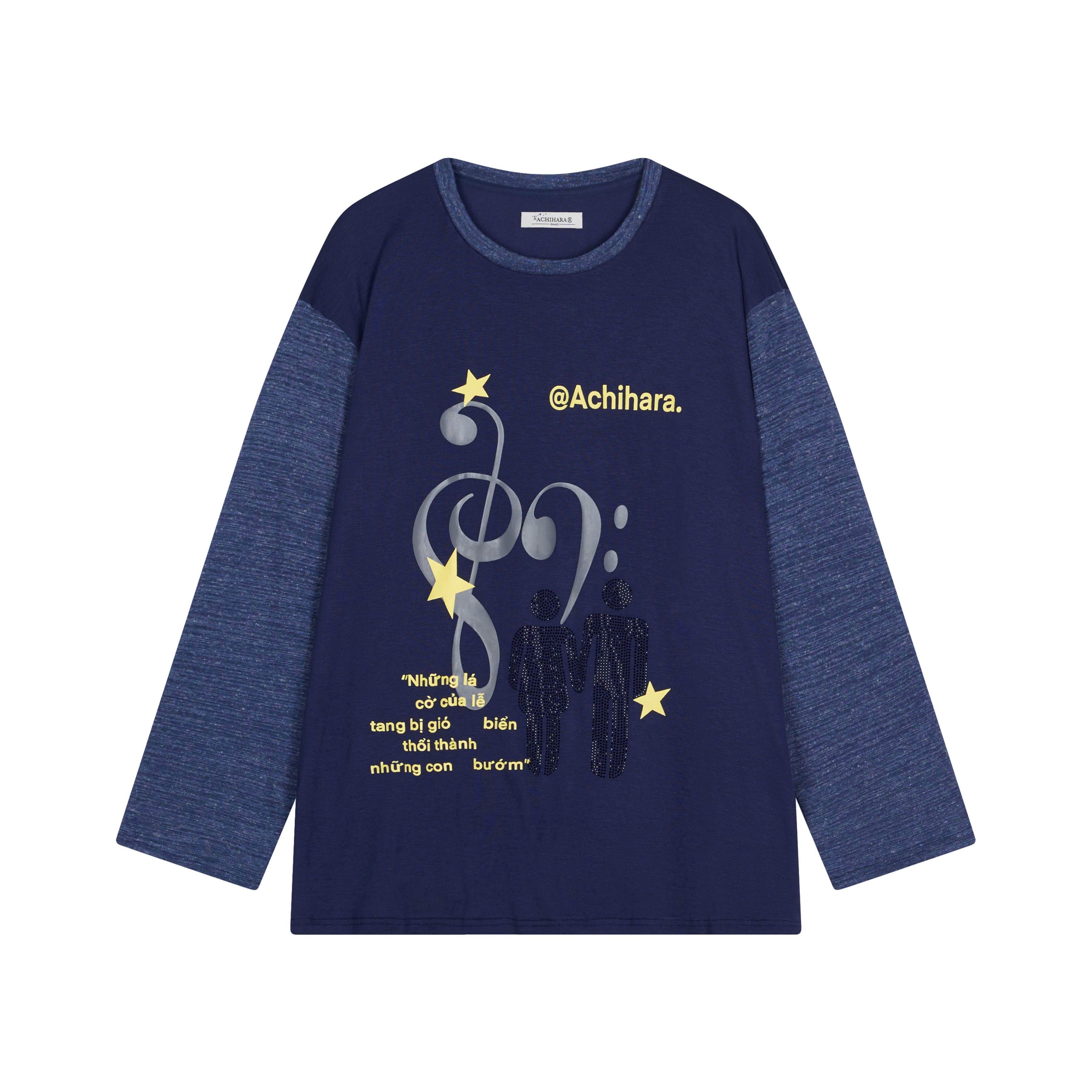 Achihara_Electric_Creative_Print_Women'S_Lyocell_Wool_Blend_Oversized_T-Shirts_MISSTT