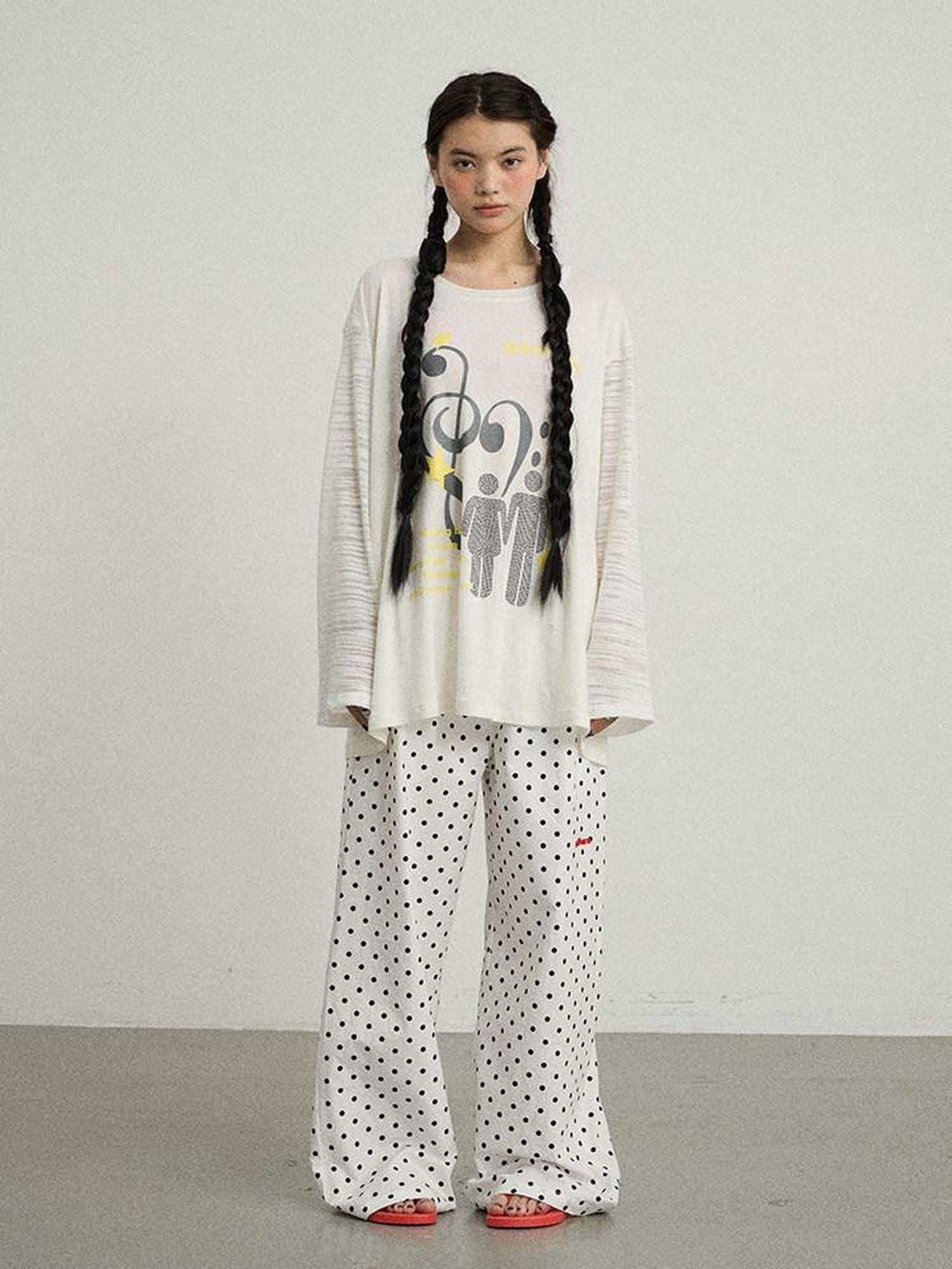 Achihara Electric Creative Print Women'S Lyocell Wool Blend Oversized T-Shirts