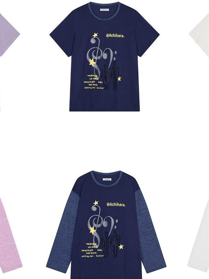 Achihara Electric Creative Print Women'S Lyocell Wool Blend Oversized T-Shirts
