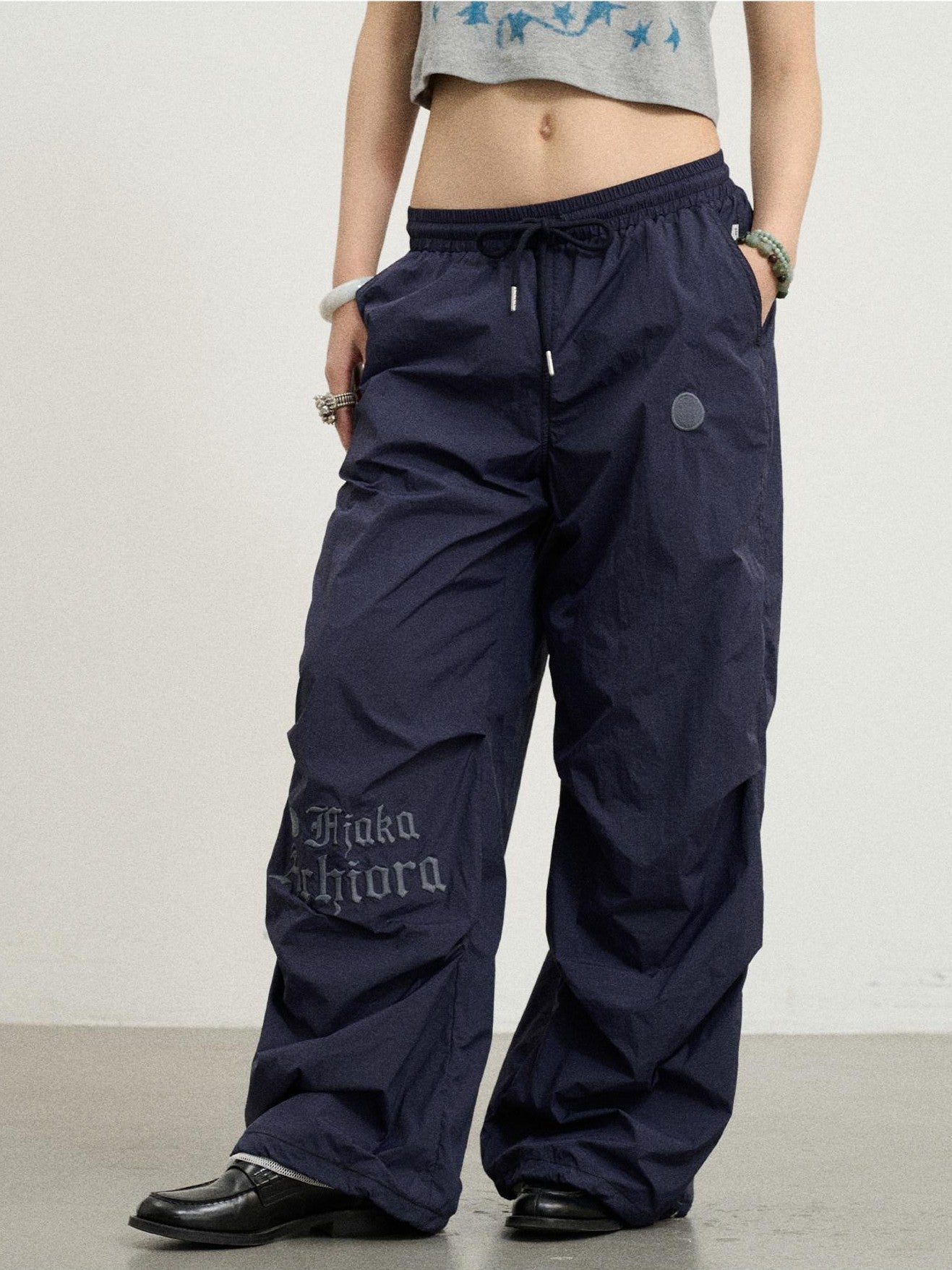 Achihara Floor Length Cargo Natural Waist Women'S Lightweight Wide-Leg Pants