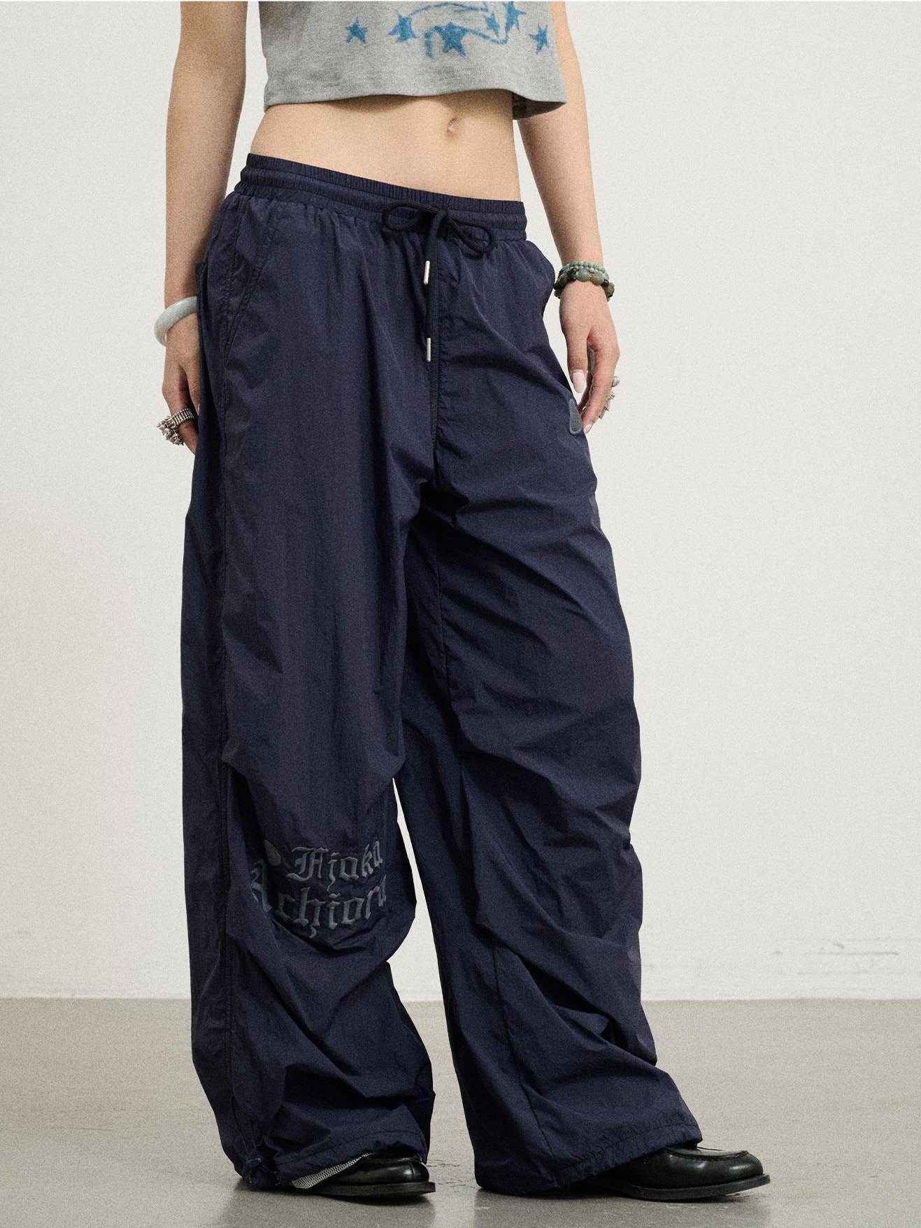 Achihara Floor Length Cargo Natural Waist Women'S Lightweight Wide-Leg Pants