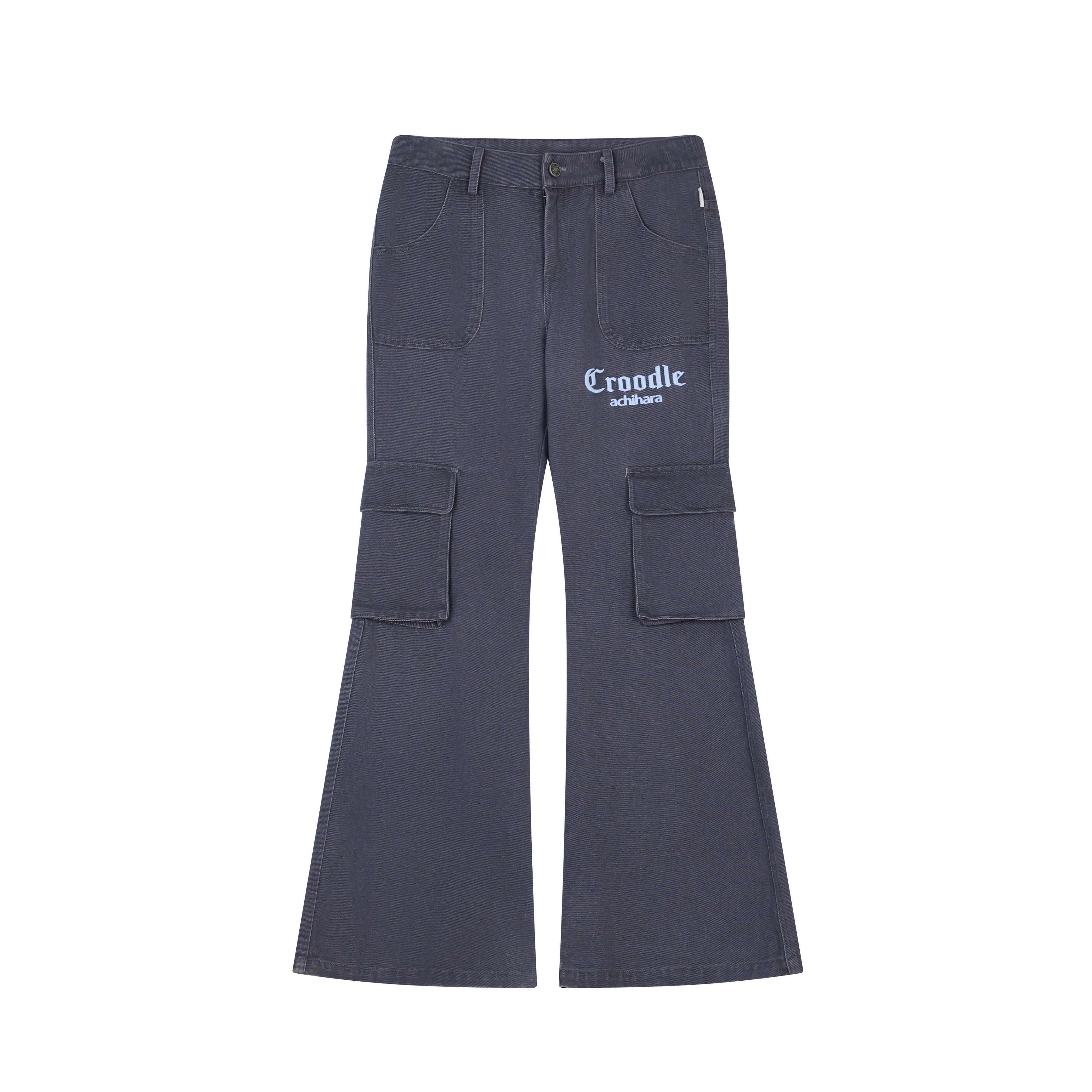 Achihara_Floor_Sweeping_Wide_Leg_Pockets_Zip_Fly_Women'S_100_Percent_Cotton_Cargo_Pants_MISSTT