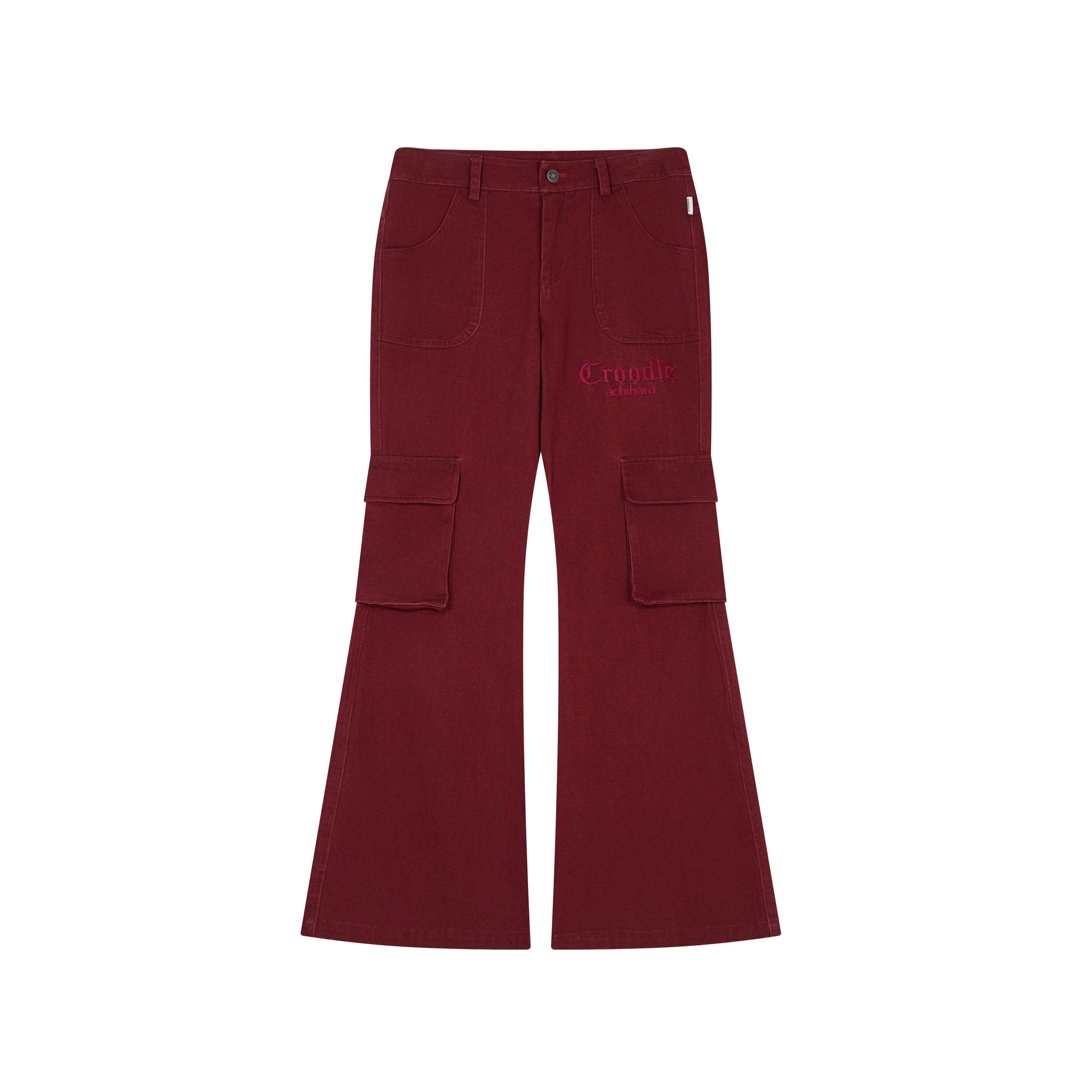 Achihara_Floor_Sweeping_Wide_Leg_Pockets_Zip_Fly_Women'S_100_Percent_Cotton_Cargo_Pants_MISSTT