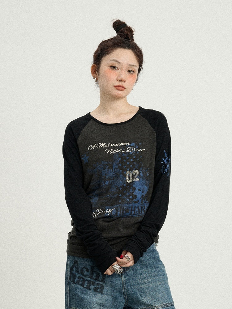 Achihara_Galaxy_Colorblock_Round_Neck_Women'S_Viscose_Blend_Long_Sleeve_T-Shirts_MISSTT
