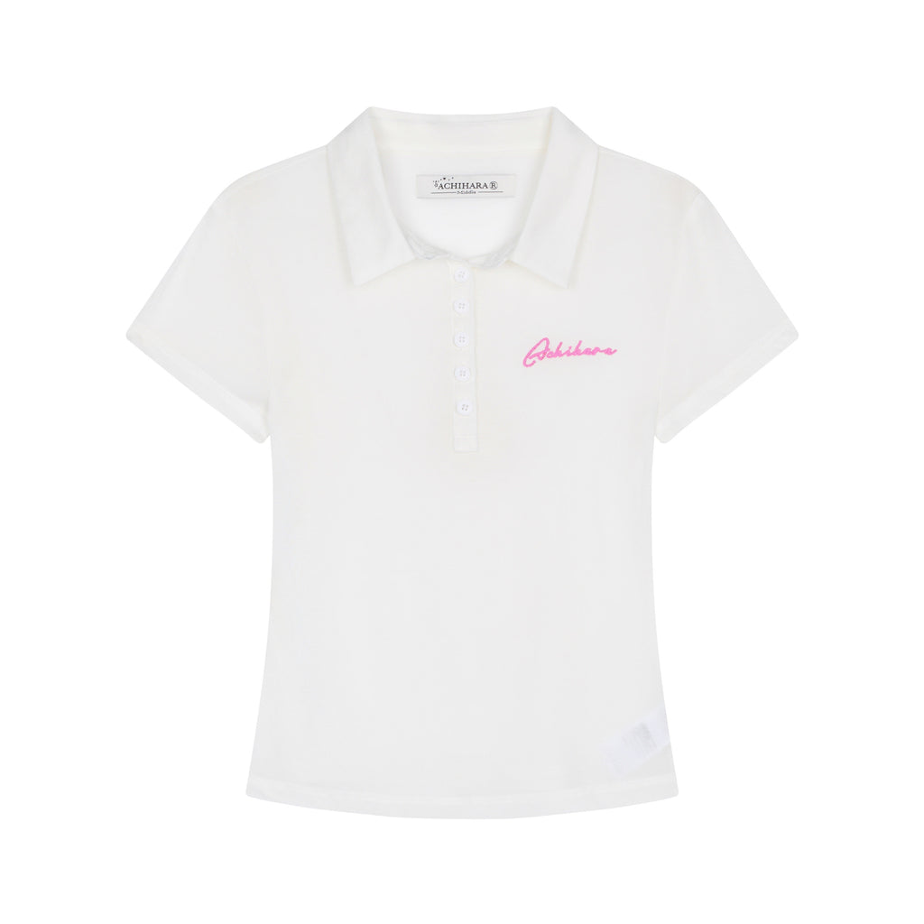 Achihara_Glassine_Cropped_Henley_Slim_Women'S_Cellulose_Blend_Short_Sleeve_T-Shirts_MISSTT