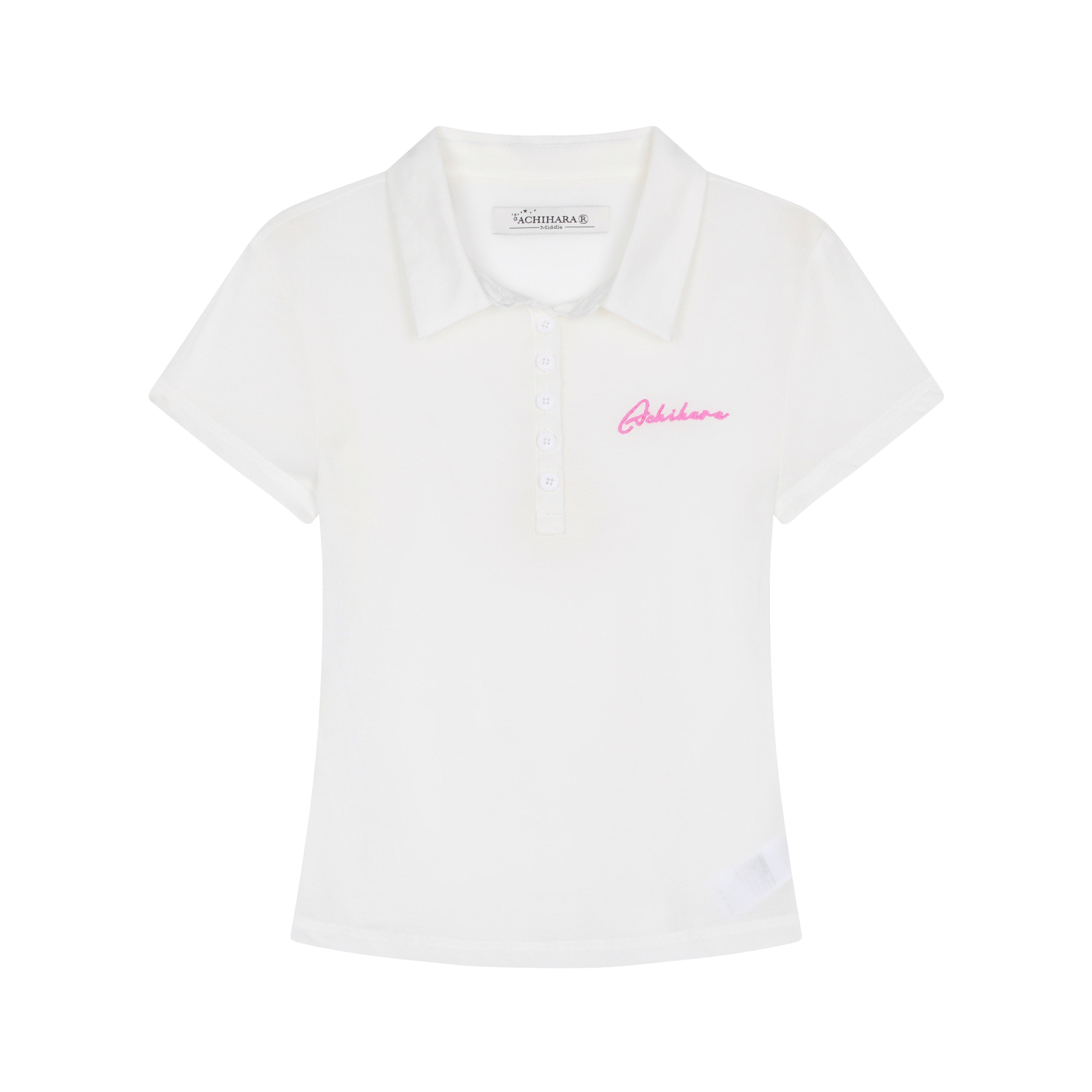 Achihara_Glassine_Cropped_Henley_Slim_Women'S_Cellulose_Blend_Short_Sleeve_T-Shirts_MISSTT
