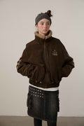 Achihara_Hazelnut_Brown_Stand_Collar_Zippered_Loose_Fit_Women'S_Corduroy_Puffer_Jackets_MISSTT