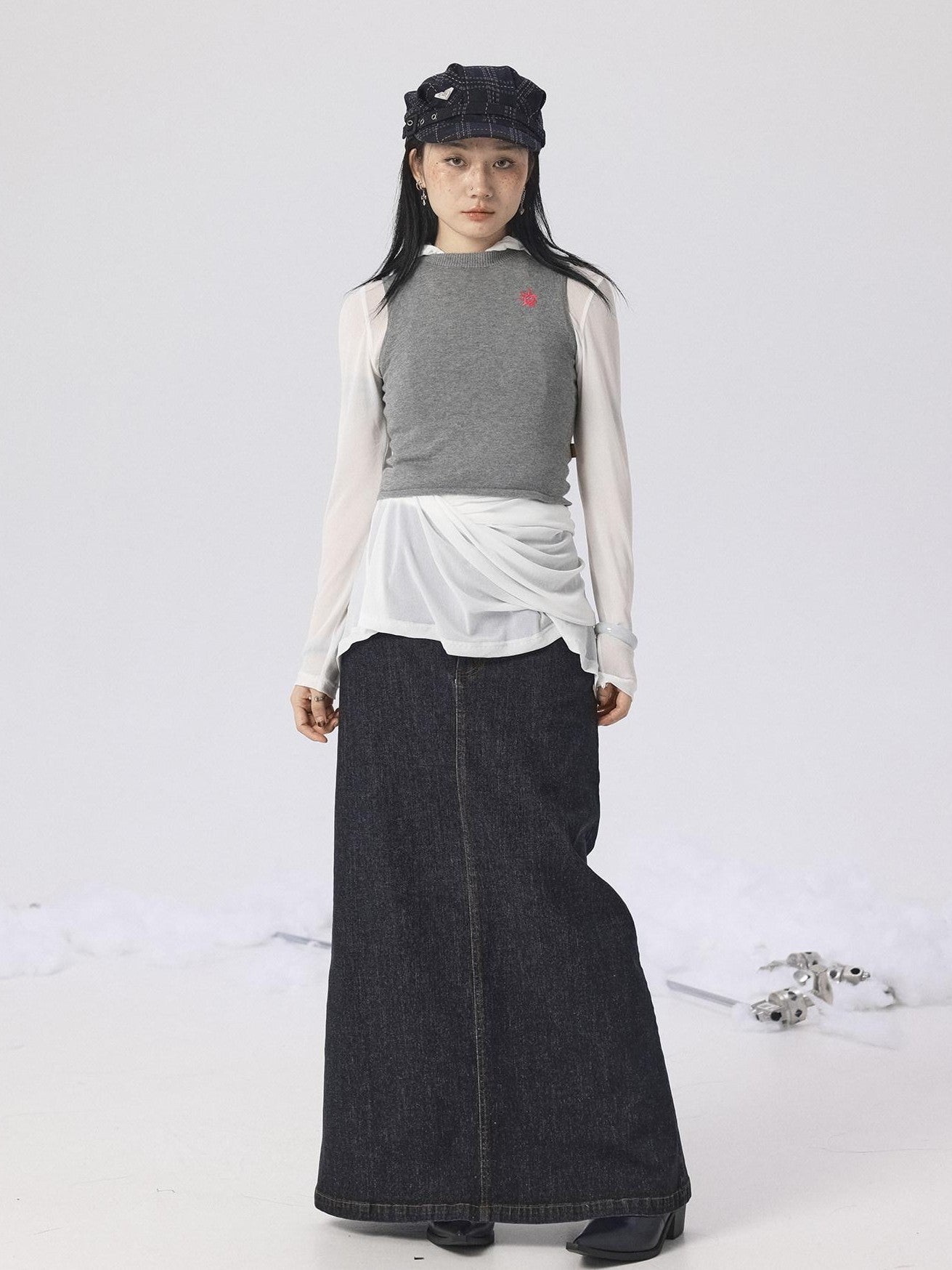 Achihara Heather Gray Long Sleeve Open Front Women'S Brushed Knit Cardigans