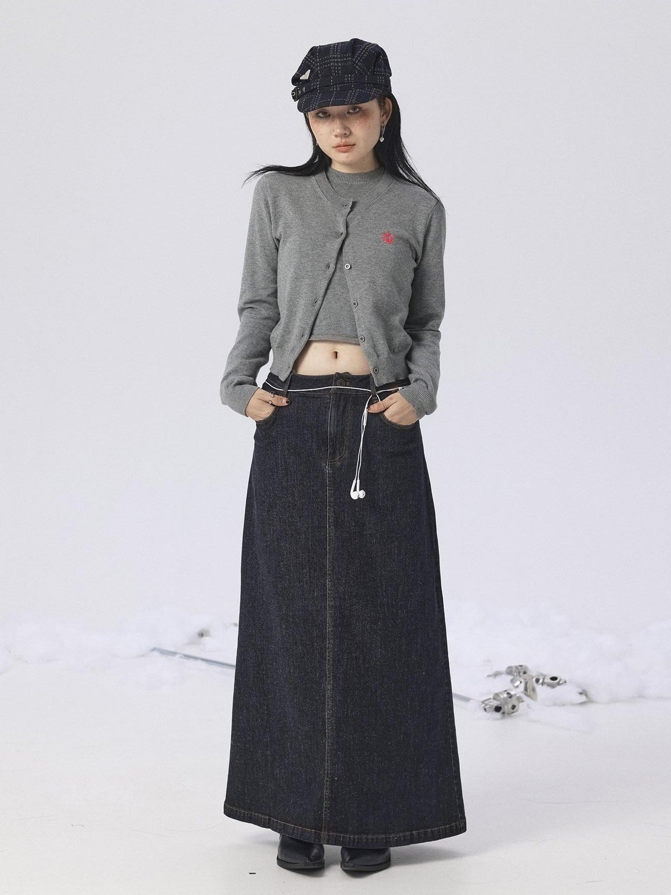 Achihara Heather Gray Long Sleeve Open Front Women'S Brushed Knit Cardigans