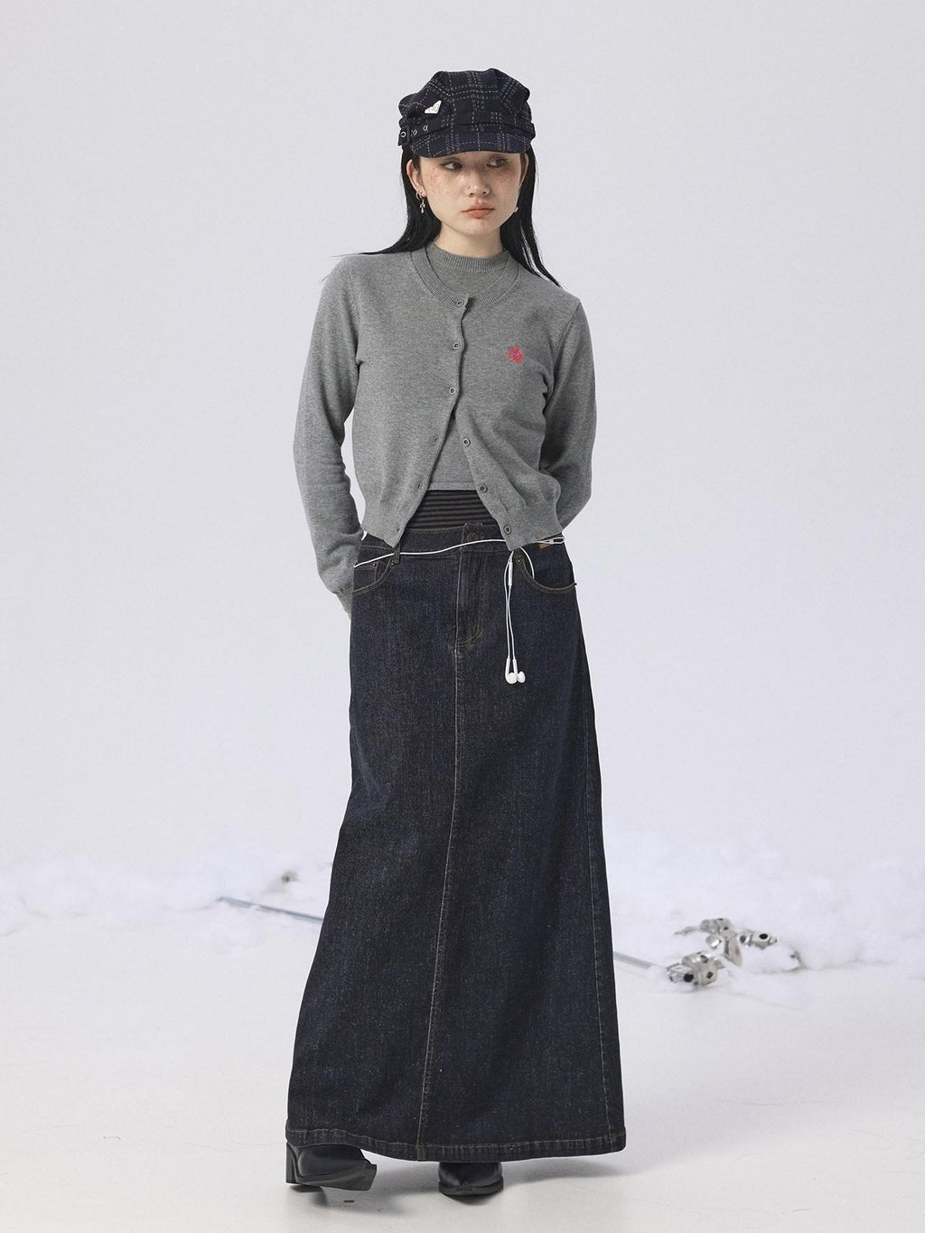 Achihara Heather Gray Long Sleeve Open Front Women'S Brushed Knit Cardigans