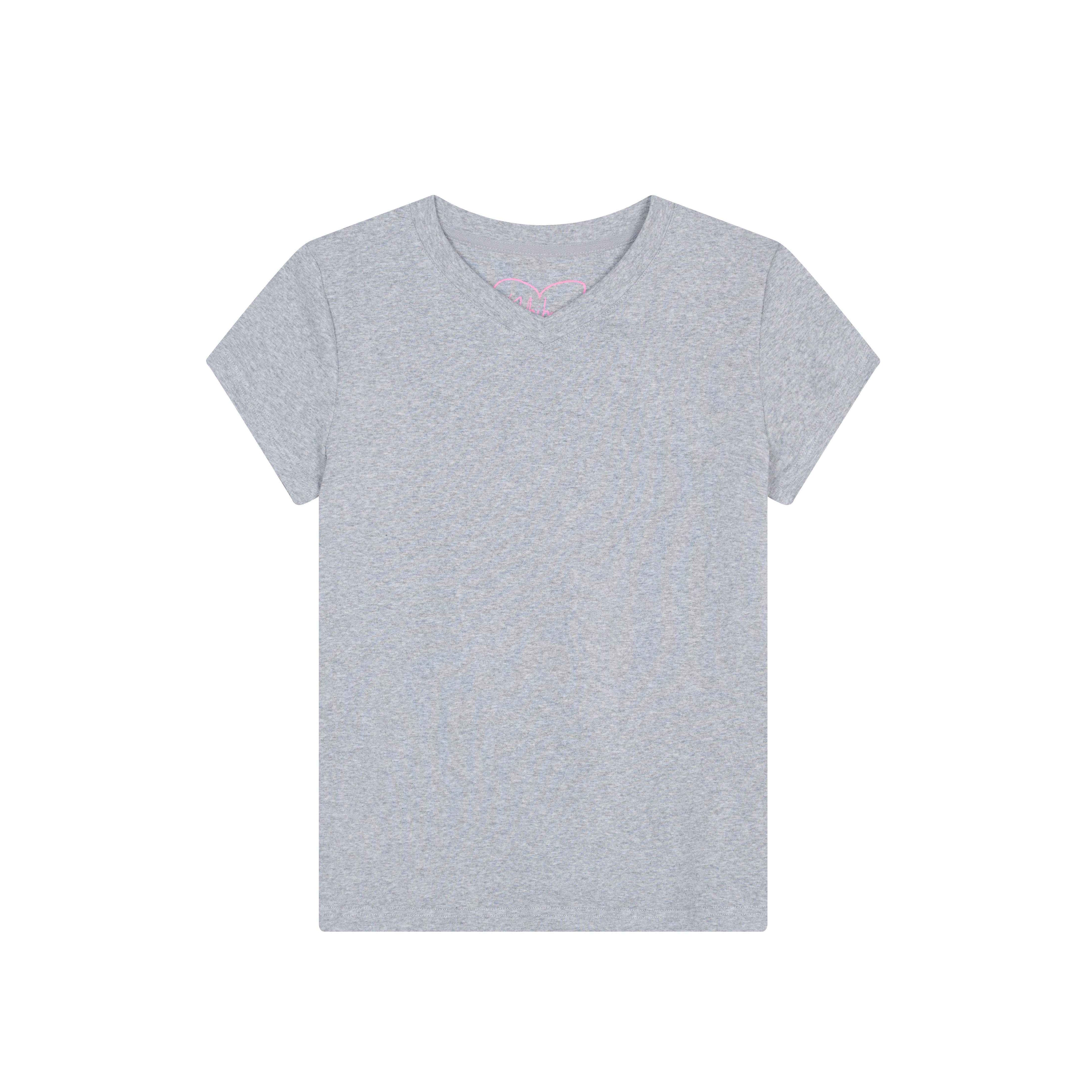 Achihara_Jelly_V-neck_Cross_Print_Women'S_Cotton_Spandex_Blend_Short_Sleeve_T-Shirts_MISSTT
