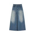 Achihara_Kangaroo_Pocket_Washed_Distressed_Loose_Floor_Length_Women'S_Denim_Skorts_MISSTT