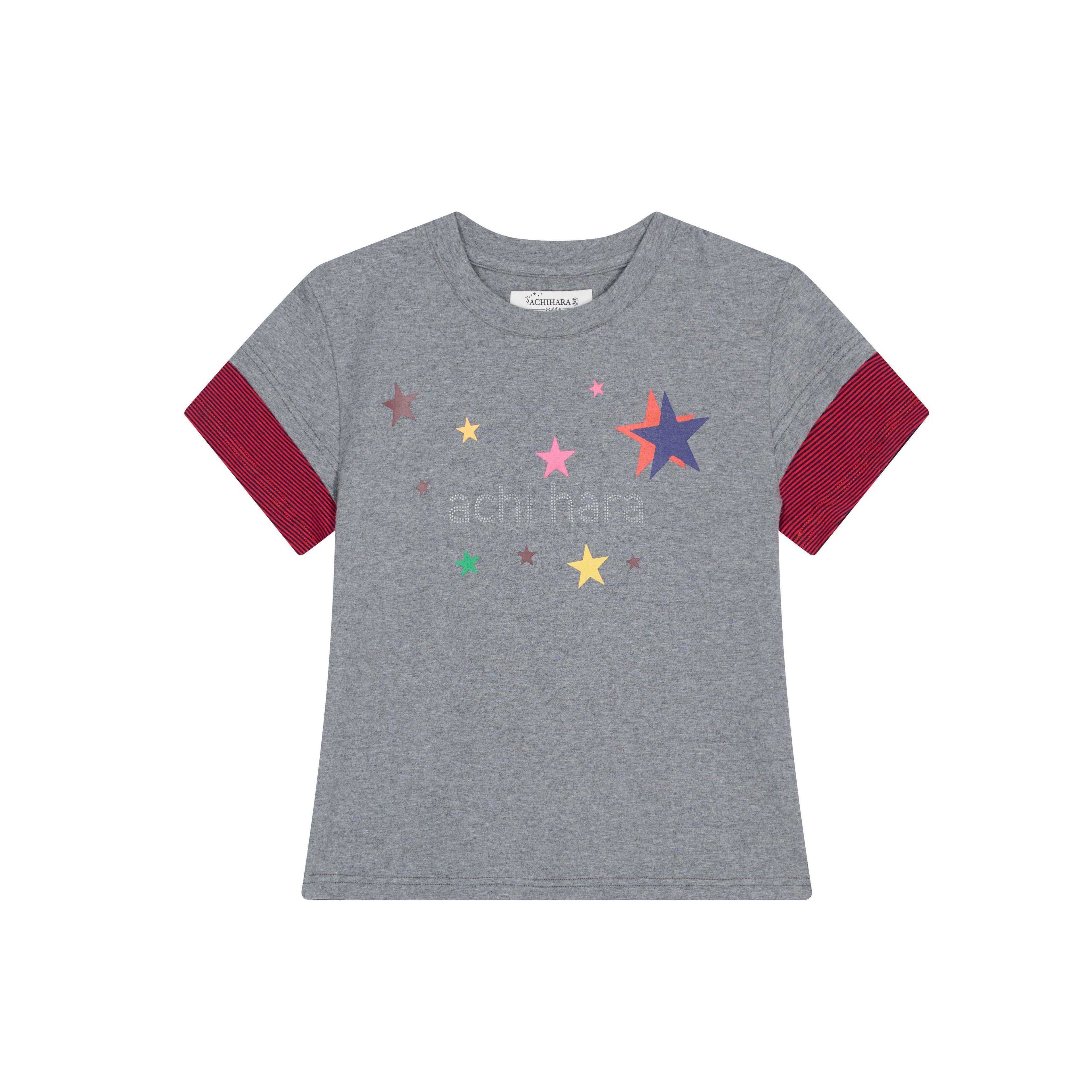 Achihara_Layered_Creative_Print_Slim_Fit_Women'S_Cotton_Blend_Short_Sleeve_T-Shirts_MISSTT