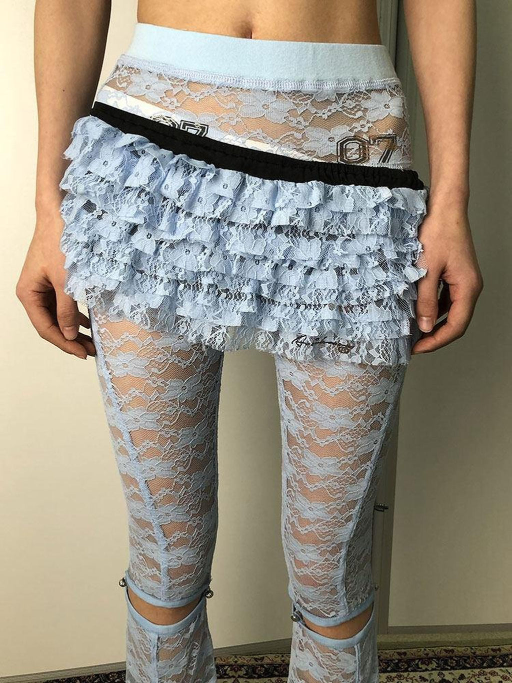 Achihara Layered Ruffled Lace A Line Women'S Stretch Polyamide Spandex Mini Skirts