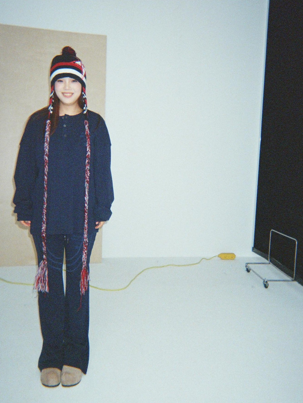 Achihara Letter Brushed Drop Shoulder Women'S Acrylic Long Sleeve T-Shirts