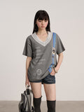 Achihara_Letter_Print_V-neck_Loose_Fit_Women'S_Cotton_Spandex_Short_Sleeve_T-Shirts_MISSTT