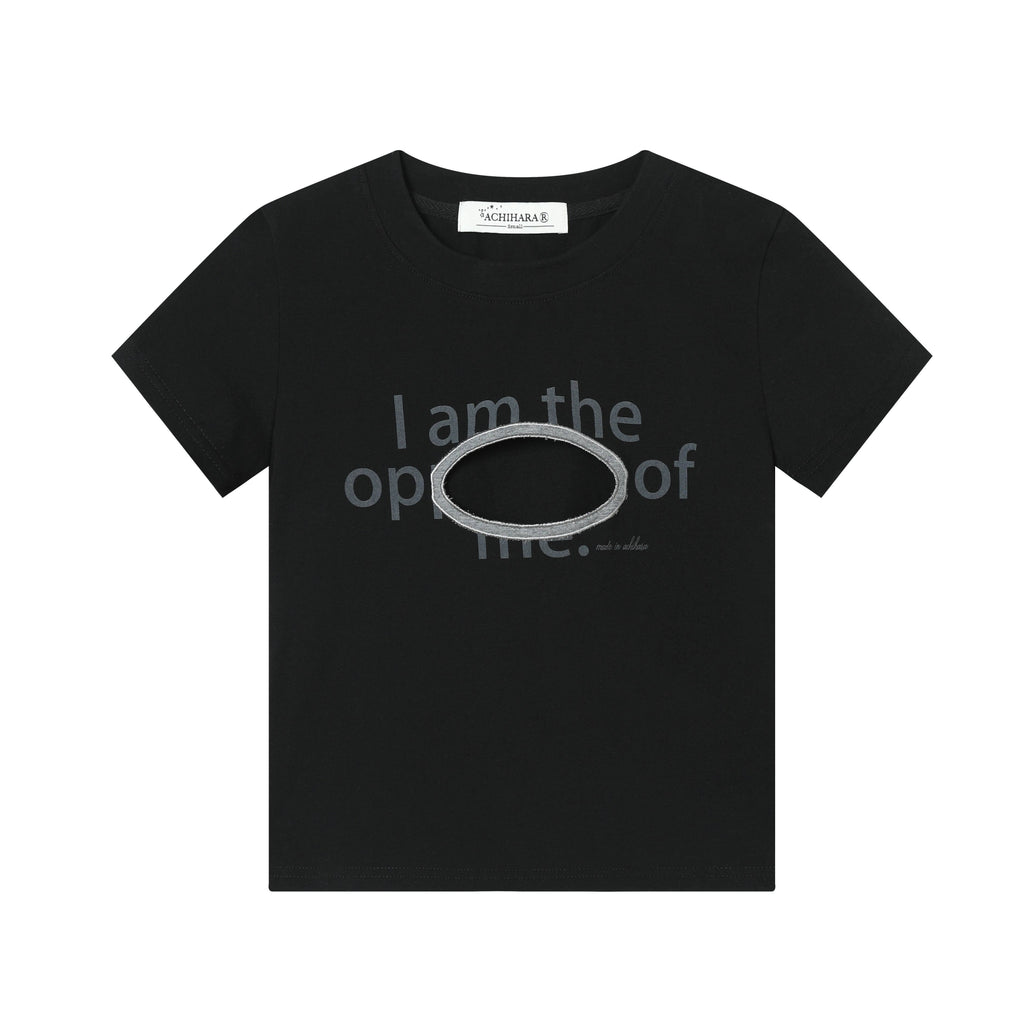 Achihara_Lettering_Cutout_Slim_Crop_Crewneck_Women'S_Cotton_Blend_Short_Sleeve_T-Shirts_MISSTT