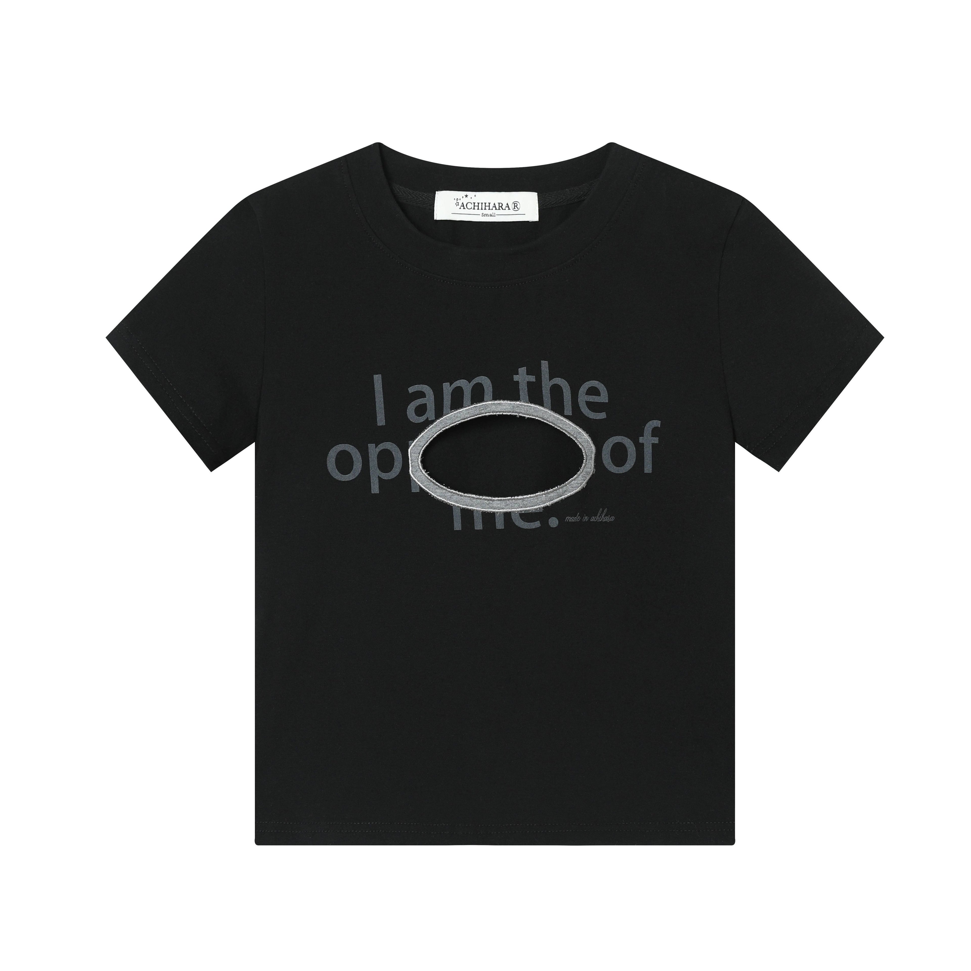 Achihara_Lettering_Cutout_Slim_Crop_Crewneck_Women'S_Cotton_Blend_Short_Sleeve_T-Shirts_MISSTT