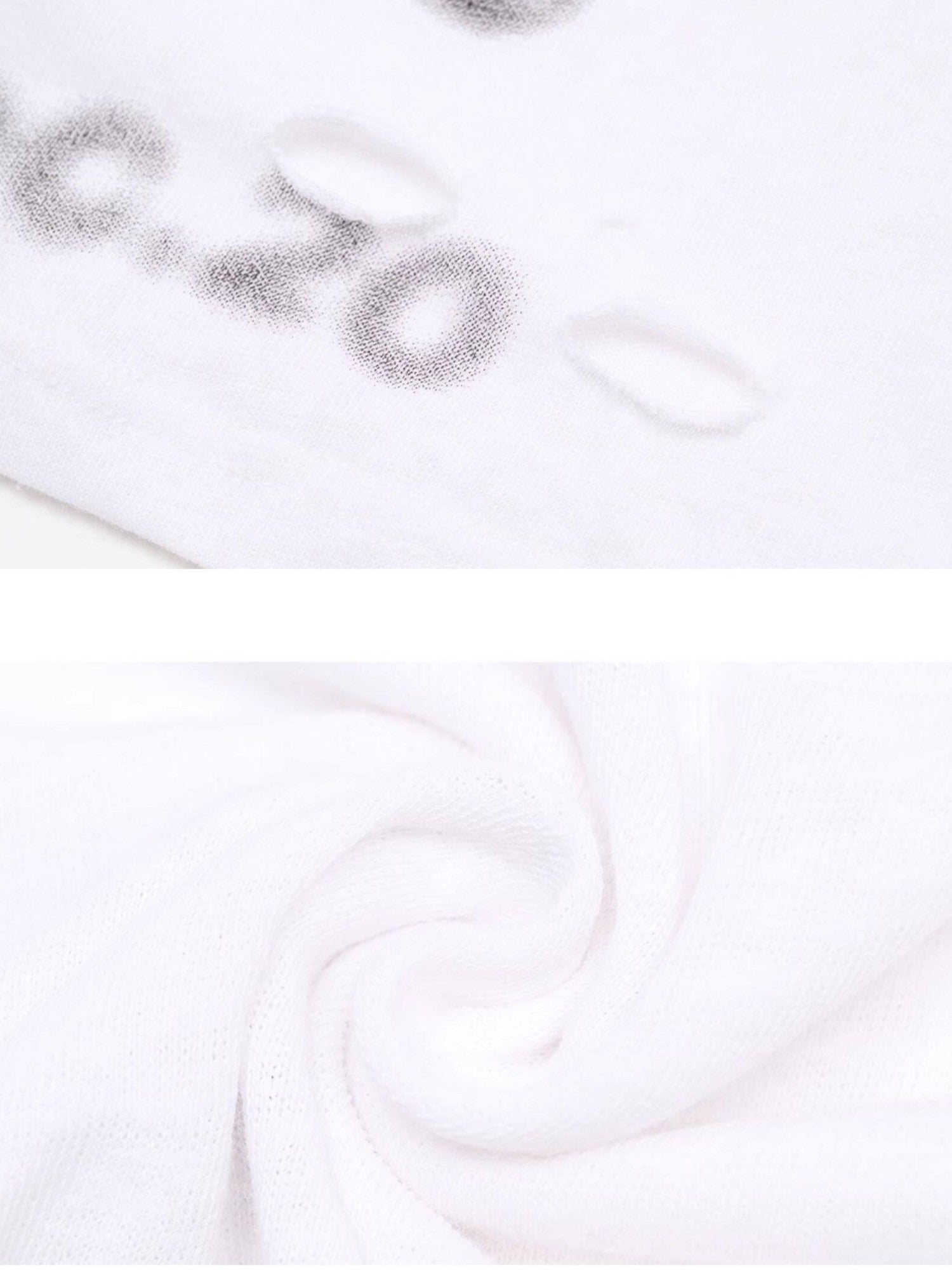 Achihara Loose Distressed Graffiti Print Women'S Cotton Blend Short Sleeve T-Shirts