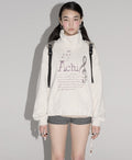 Achihara_Music_Hedgehog_High_Neck_Letter_Print_Women'S_Cotton_Blend_Sweatshirts_MISSTT