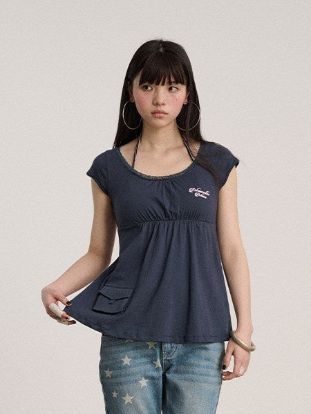 Achihara_Navy_Crew_Neck_Straight_Fit_Women'S_100_Percent_Cotton_Short_Sleeve_T-Shirts_MISSTT