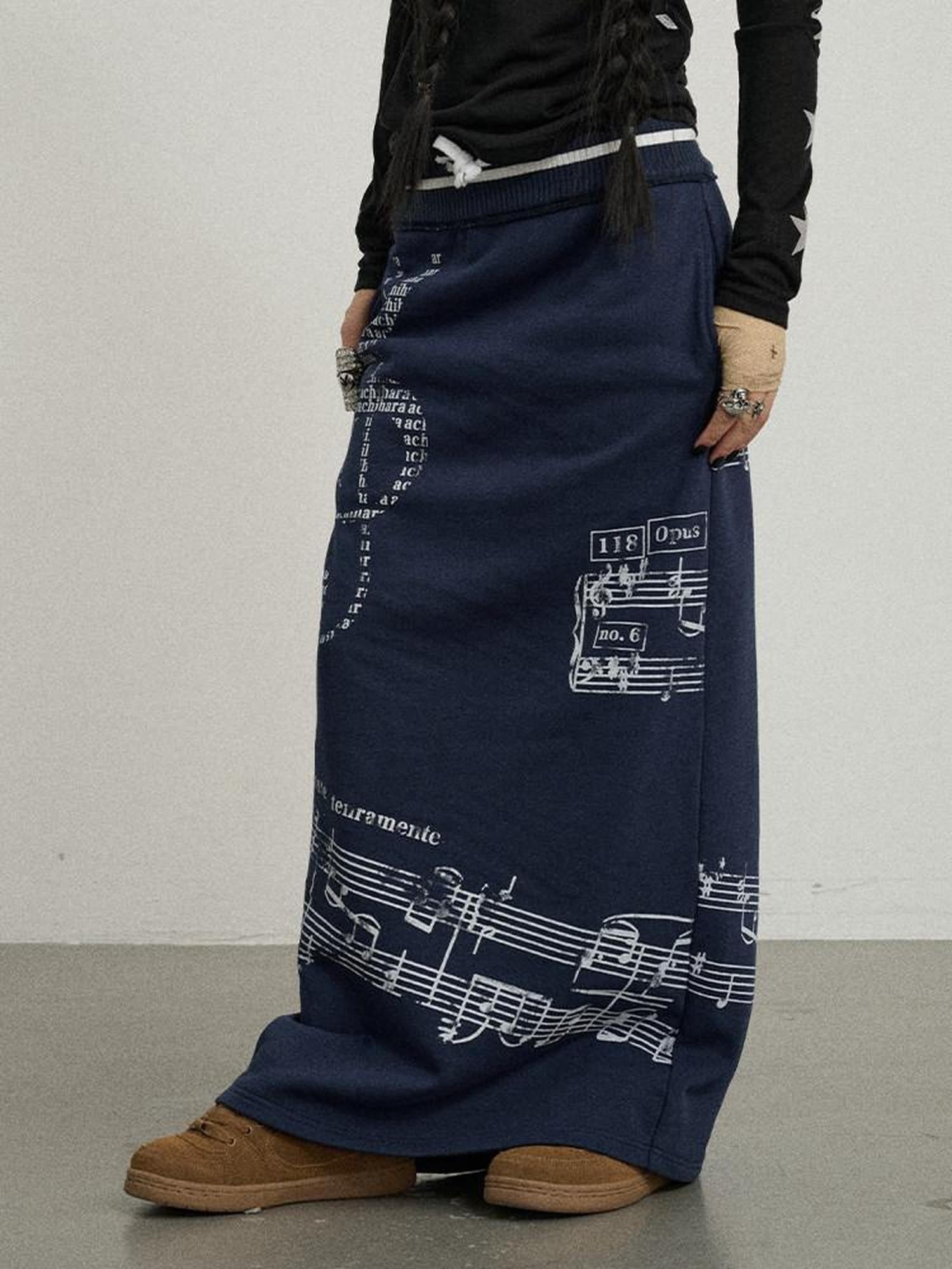 Achihara Navy Mid Waist Straight Relaxed Fit Women'S Cotton Blend Maxi Skirts
