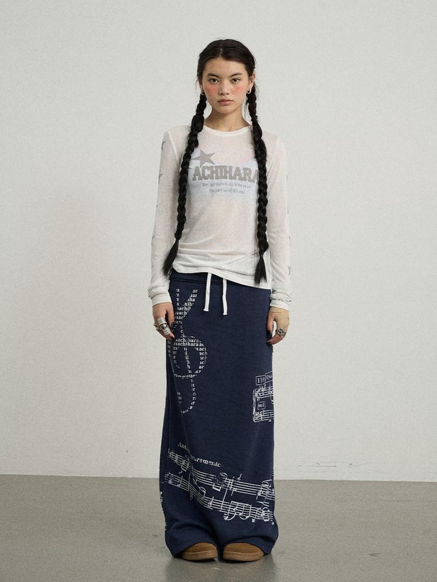 Achihara Navy Mid Waist Straight Relaxed Fit Women'S Cotton Blend Maxi Skirts