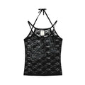 Achihara_Numeric_Print_Cropped_Commuter_Women'S_Nylon_Blend_Lace_Camisoles_MISSTT