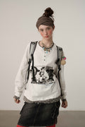 Achihara_Poker_Lamb_Print_Spliced_Layered_Women'S_Cotton_Long_Sleeve_T-Shirts_MISSTT