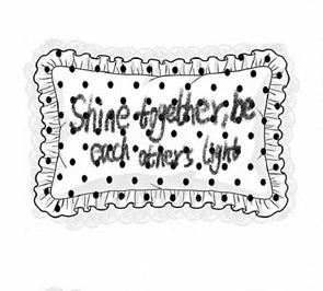 Achihara_Polka_Dot_Girl_Letter_Pattern_Rectangular_Women'S_Cotton_Accessories_MISSTT
