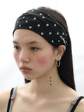 Achihara Polka Dot Knotted Spa Facial Mask Hair Wrap Women'S Headdresses