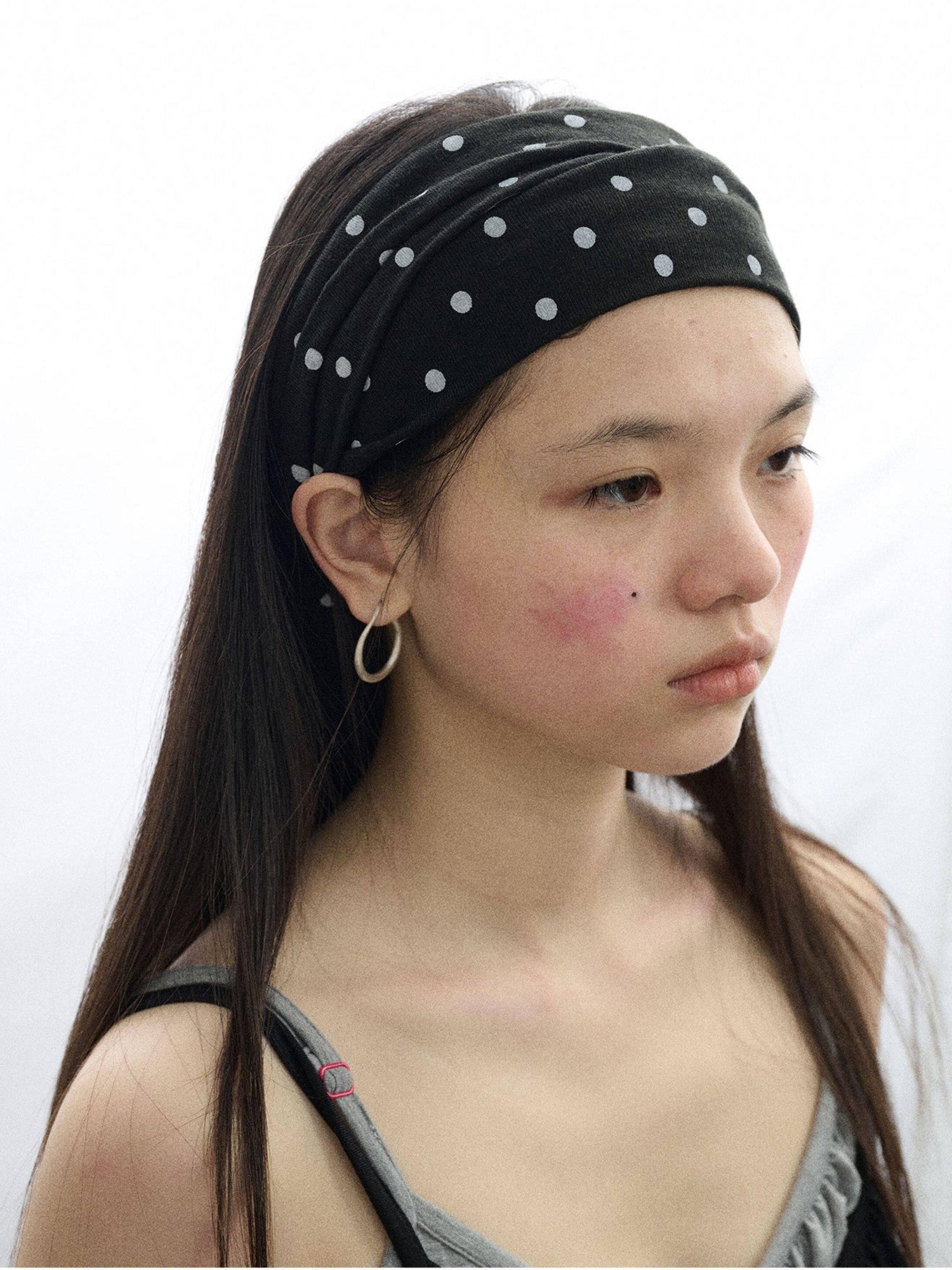 Achihara Polka Dot Knotted Spa Facial Mask Hair Wrap Women'S Headdresses