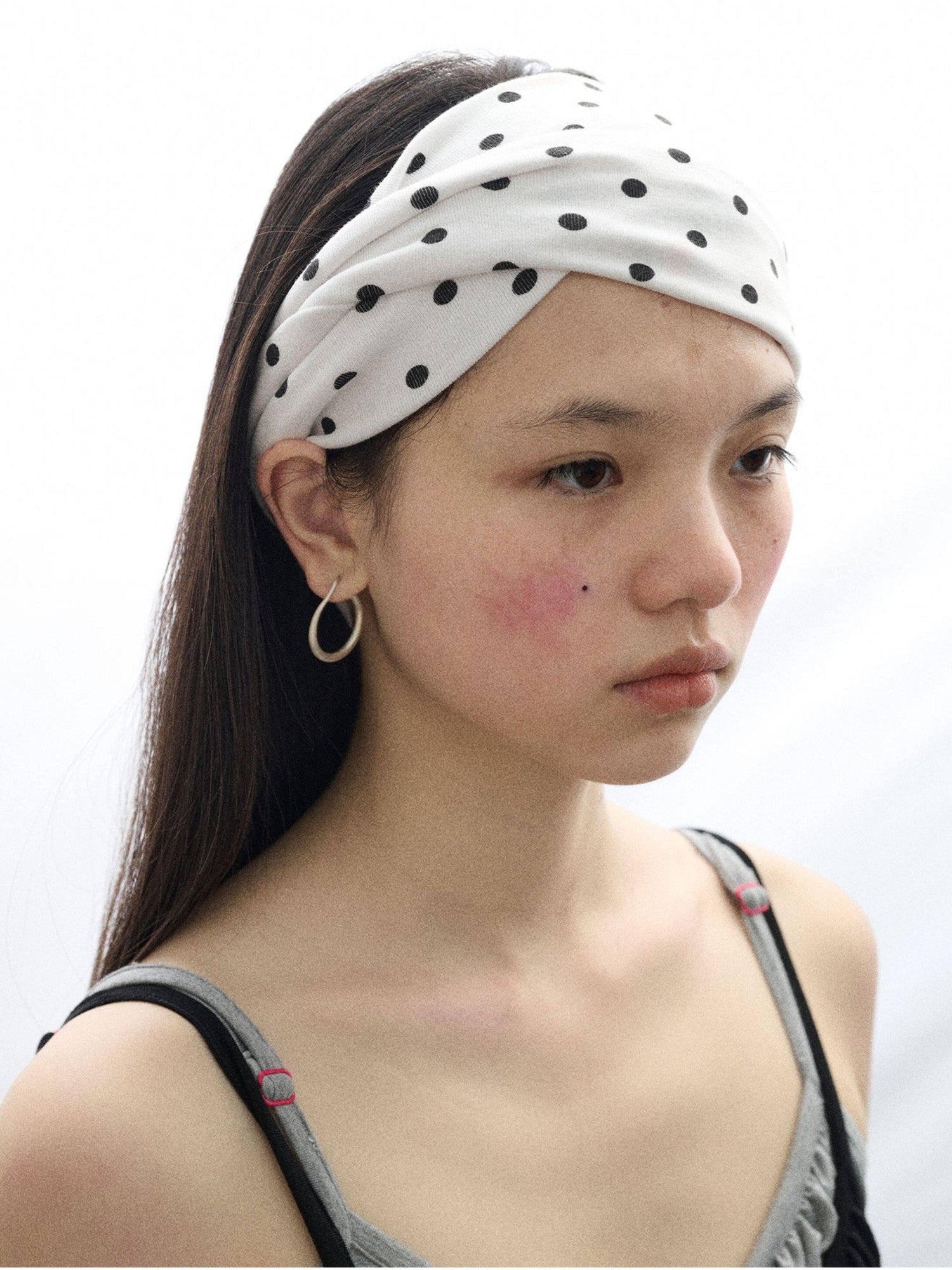 Achihara Polka Dot Knotted Spa Facial Mask Hair Wrap Women'S Headdresses