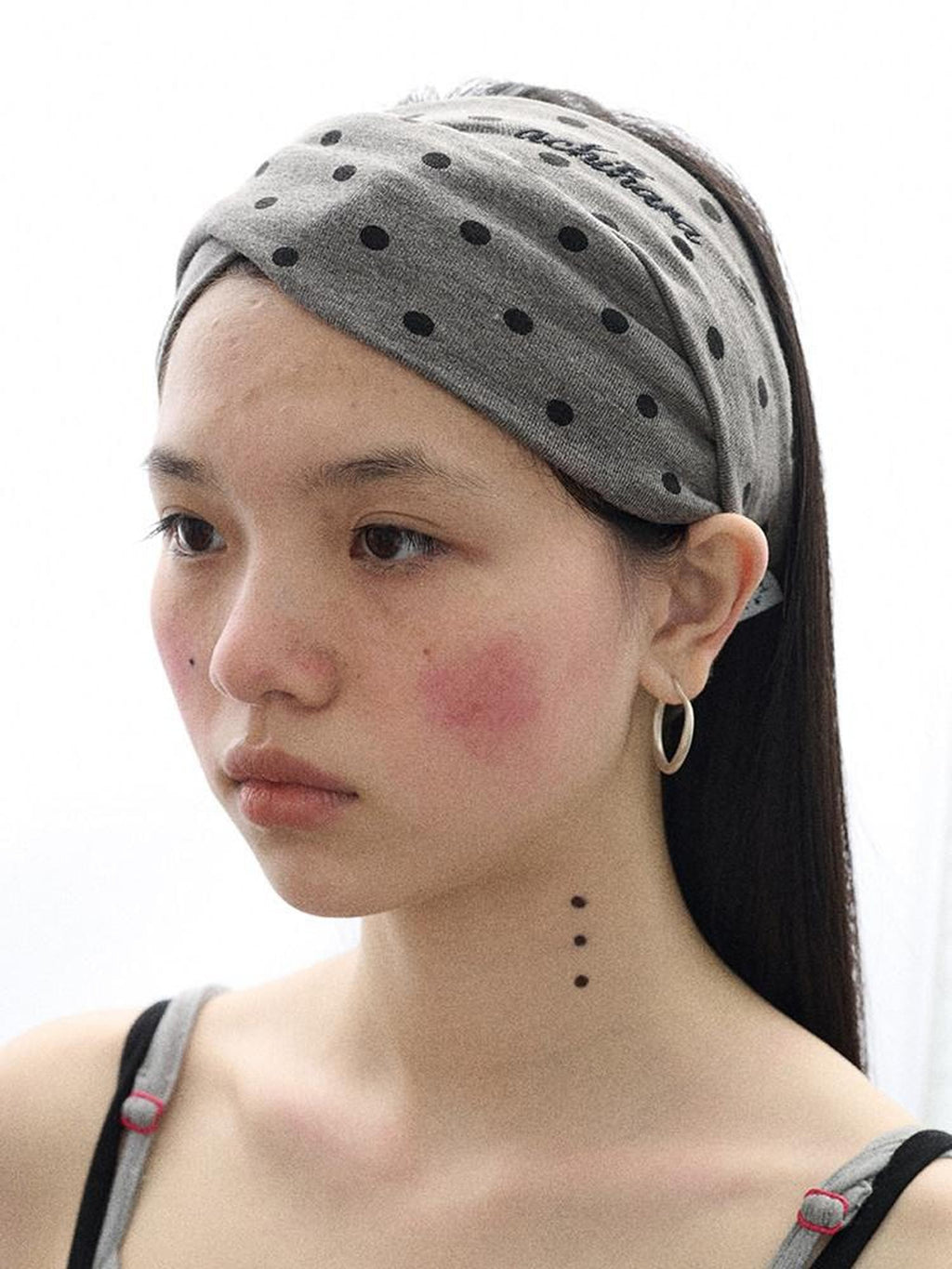 Achihara Polka Dot Knotted Spa Facial Mask Hair Wrap Women'S Headdresses