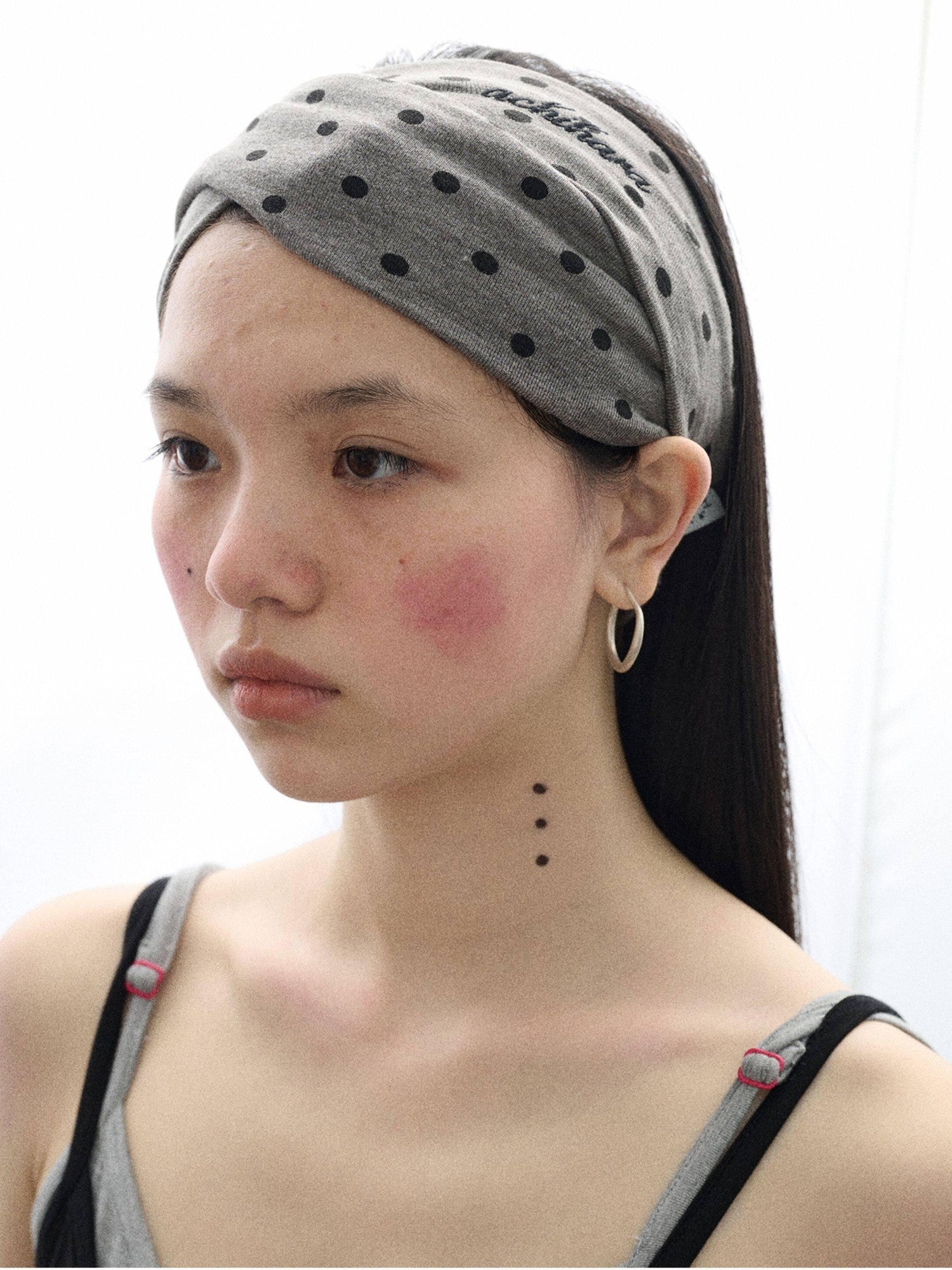 Achihara Polka Dot Knotted Spa Facial Mask Hair Wrap Women'S Headdresses