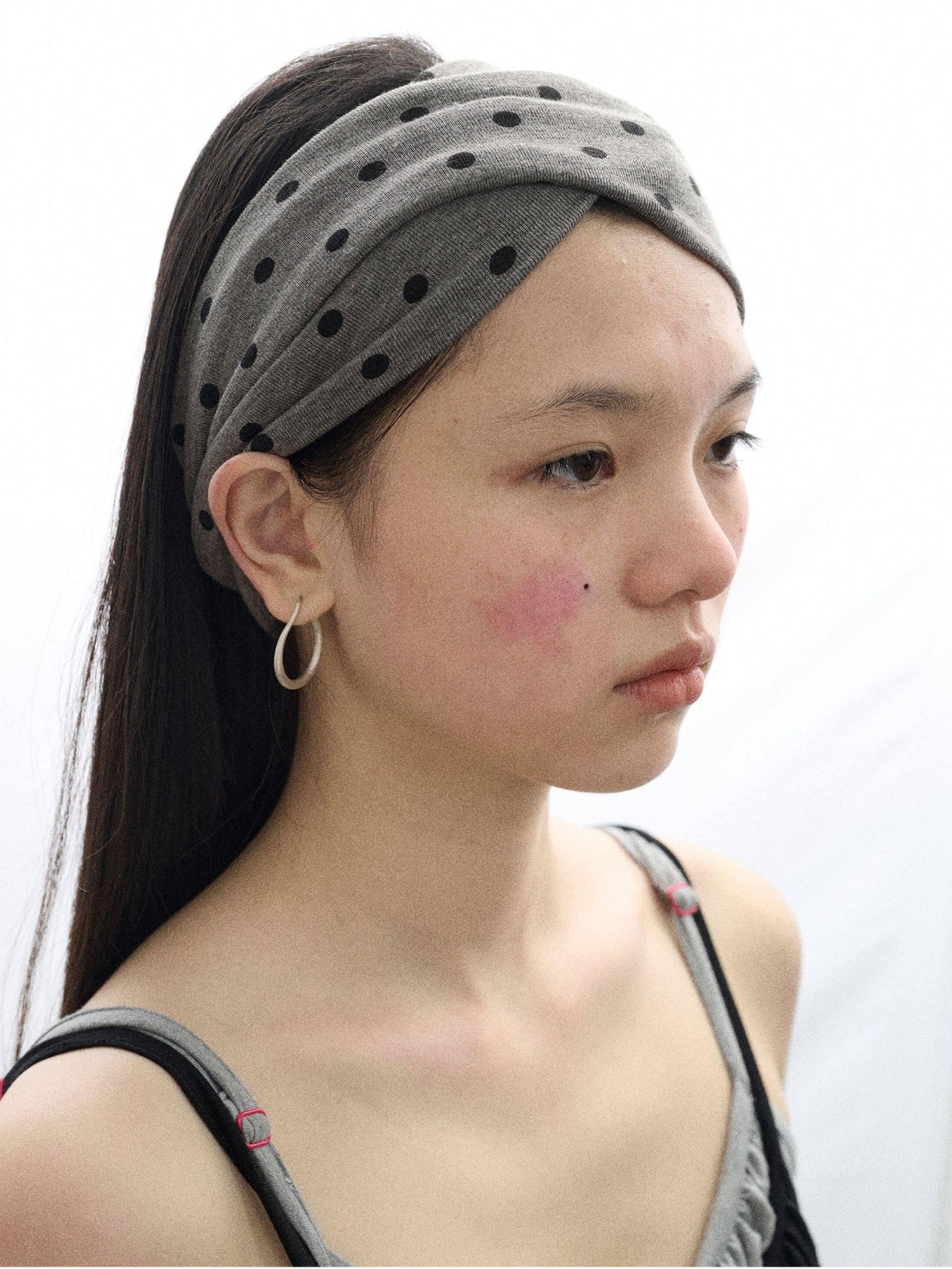 Achihara Polka Dot Knotted Spa Facial Mask Hair Wrap Women'S Headdresses