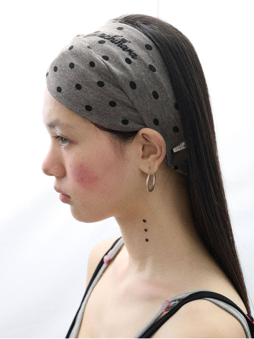 Achihara Polka Dot Knotted Spa Facial Mask Hair Wrap Women'S Headdresses