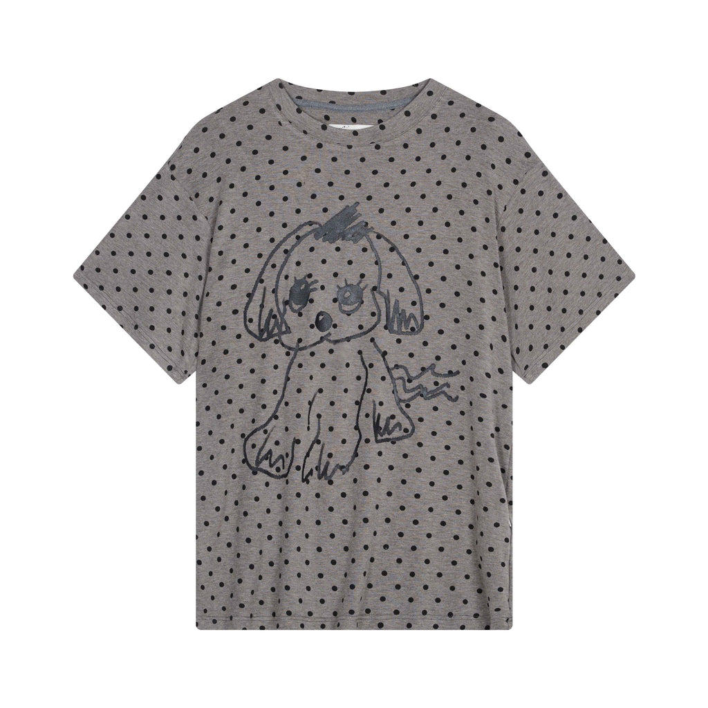 Achihara_Polka_Dot_Printed_Loose_Fit_Women'S_Viscose_Blend_Short_Sleeve_T-Shirts_MISSTT