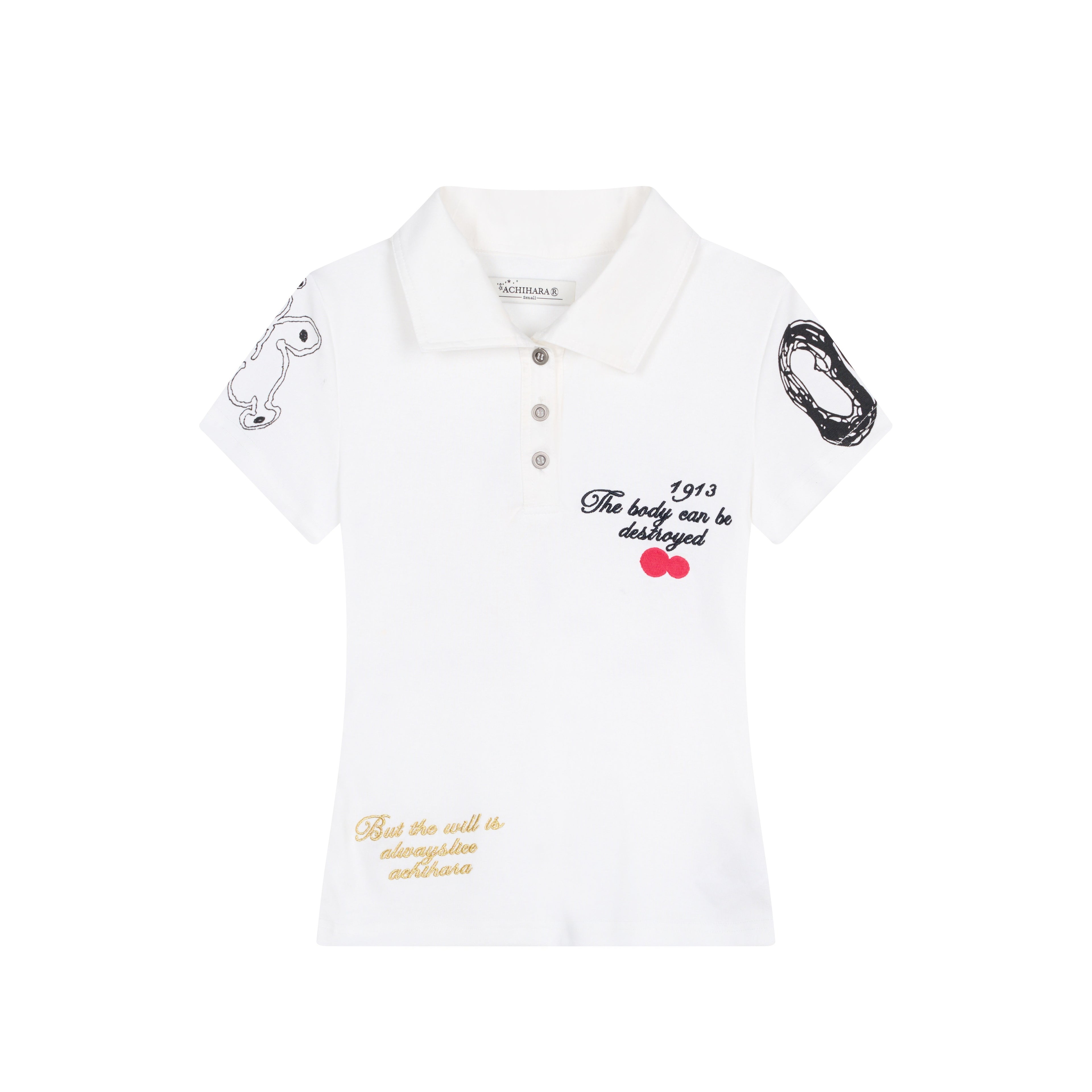 Achihara_Polo_Embroidered_Henley_Slim_Women'S_Cotton_Blend_Short_Sleeve_T-Shirts_MISSTT