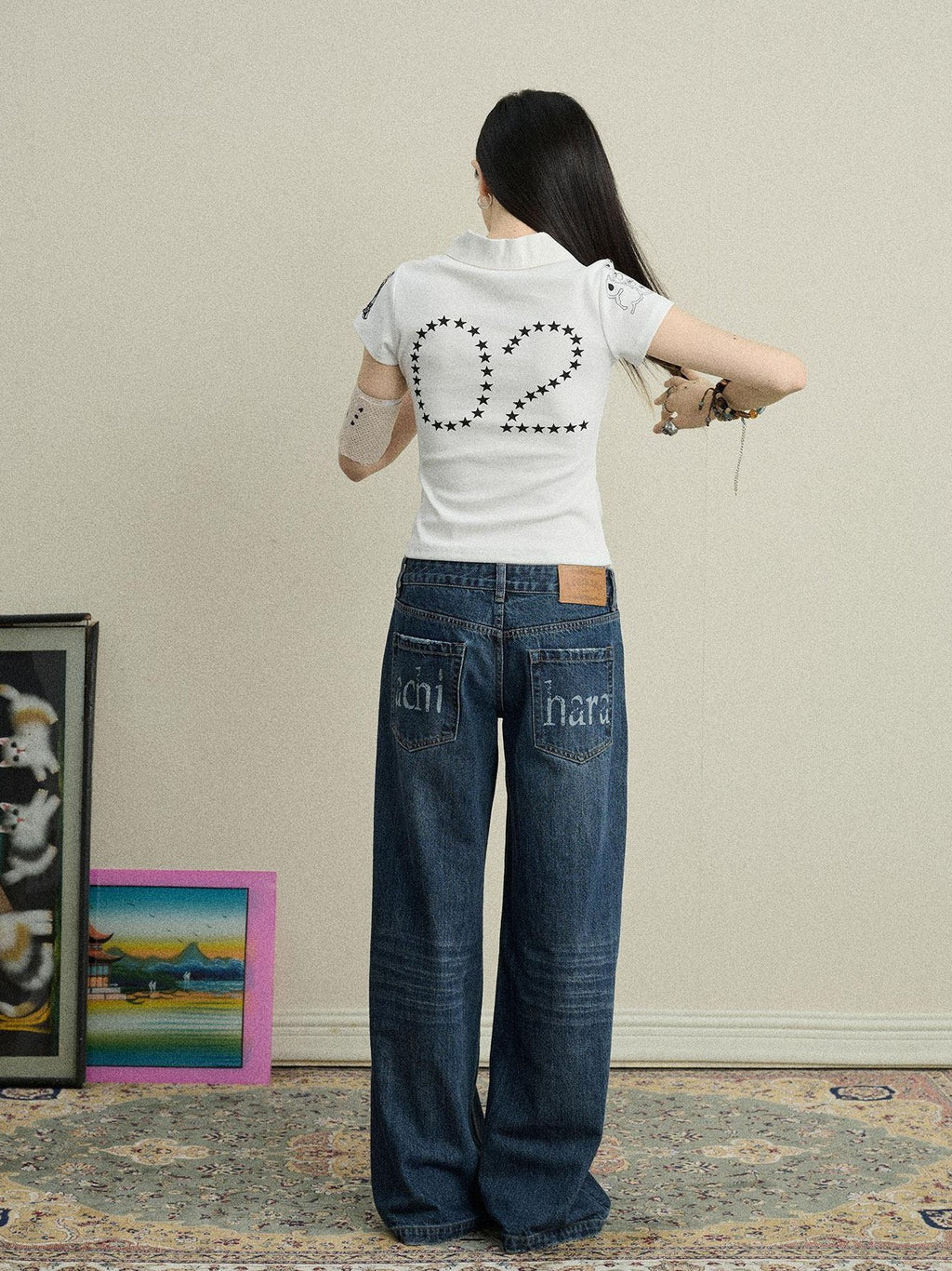 Achihara Polo Embroidered Henley Slim Women'S Cotton Blend Short Sleeve T-Shirts