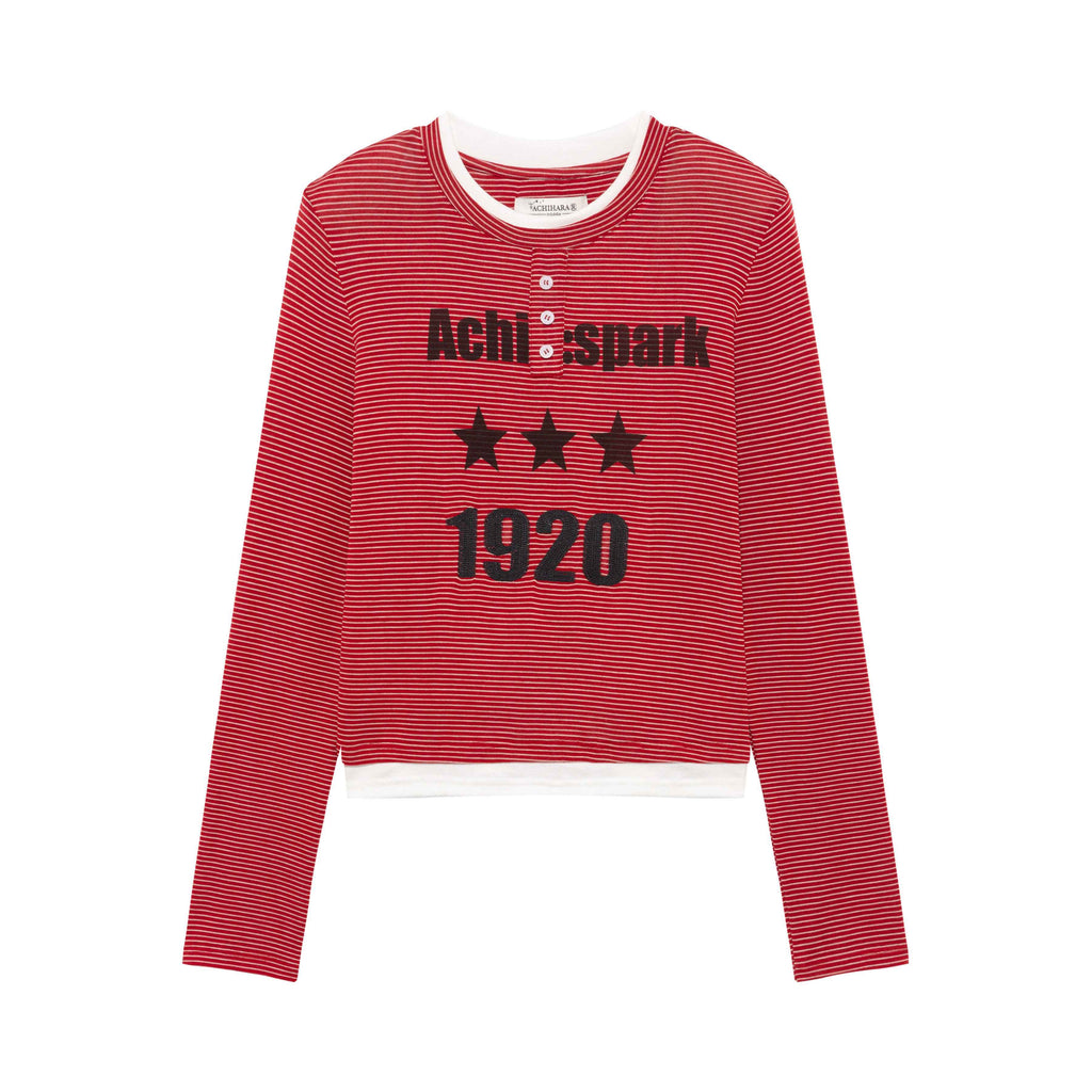 Achihara_Purple_Striped_Bell_Sleeve_Women'S_Tencel_Cotton_Long_Sleeve_T-Shirts_MISSTT