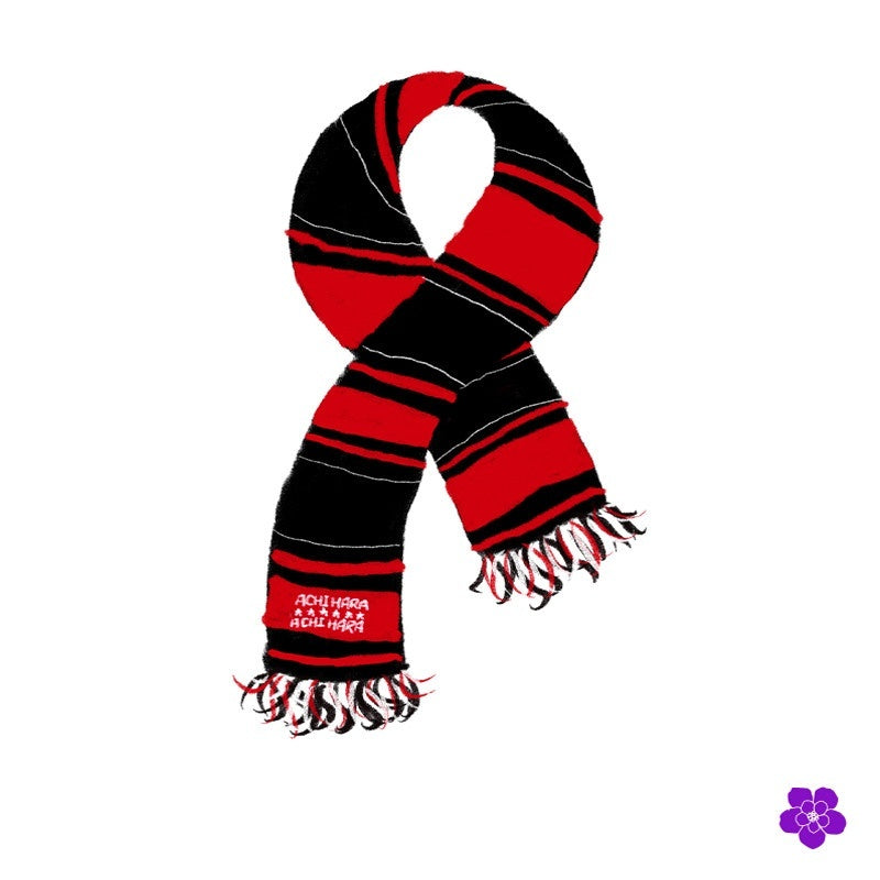 Achihara_Red_Black_Checked_Wide_Korean_Women'S_Acrylic_Scarves_&_Shawls_MISSTT