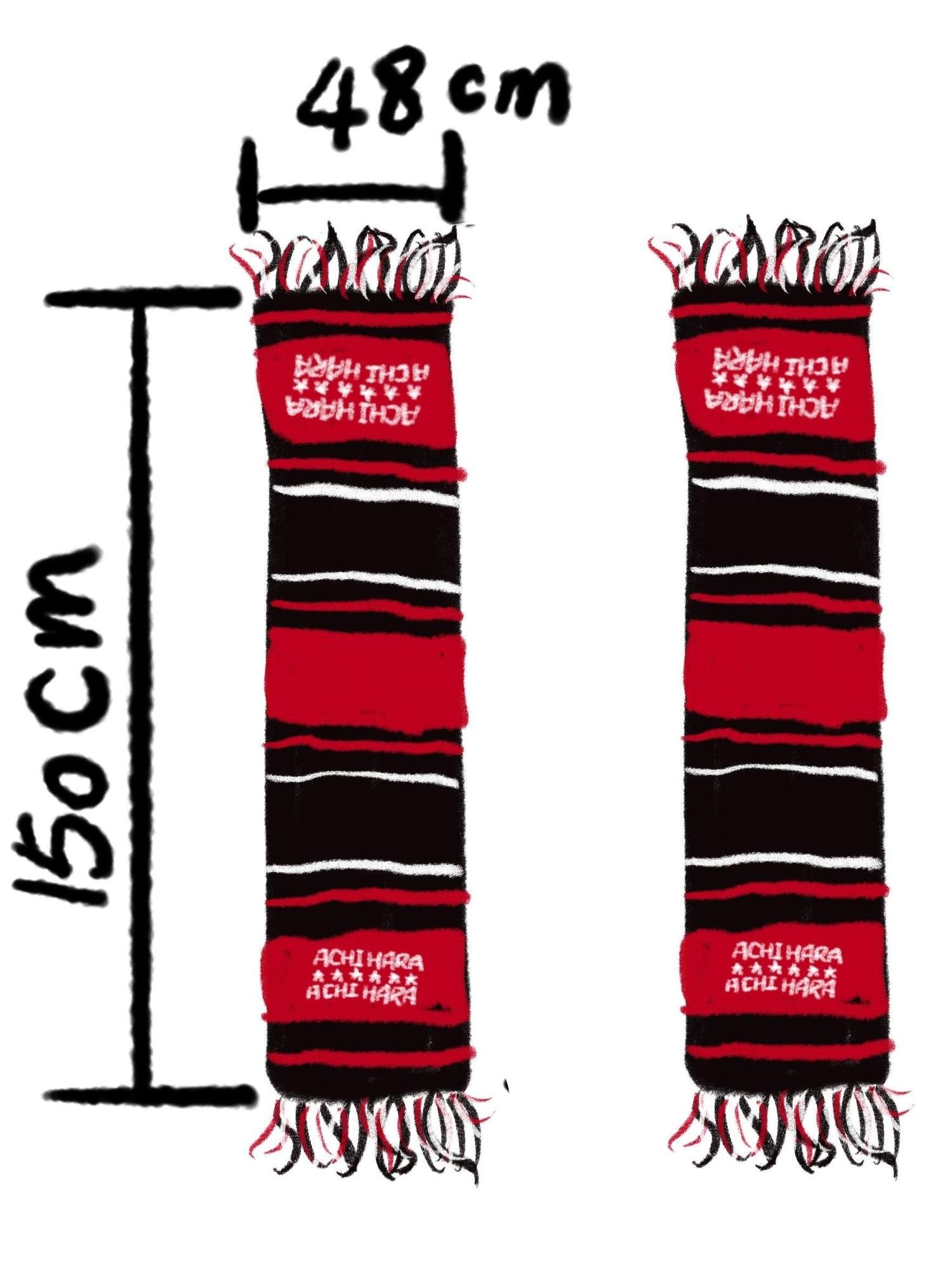 Achihara Red Black Checked Wide Korean Women'S Acrylic Scarves & Shawls