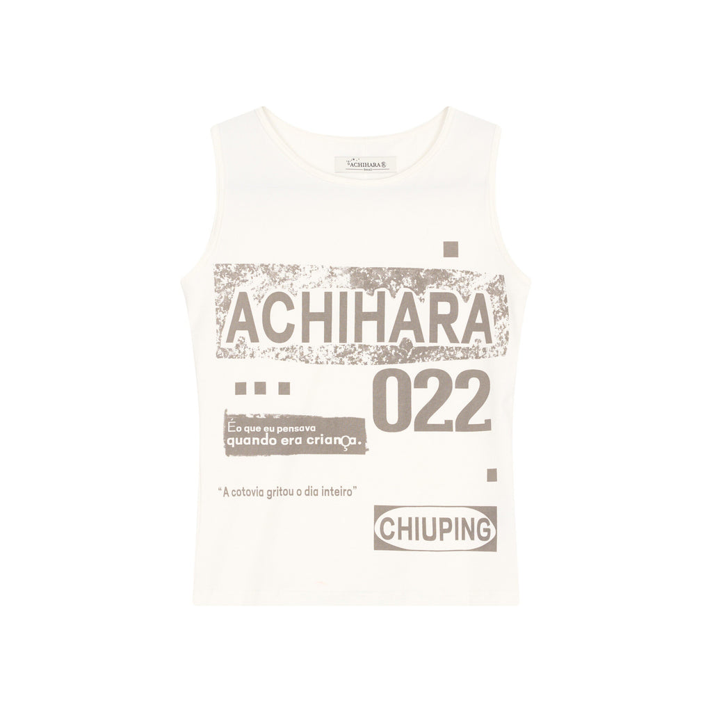 Achihara_Retro_Pixel_Letter_Print_Cropped_Racerback_Women'S_Cotton_Blend_Tank_Tops_MISSTT