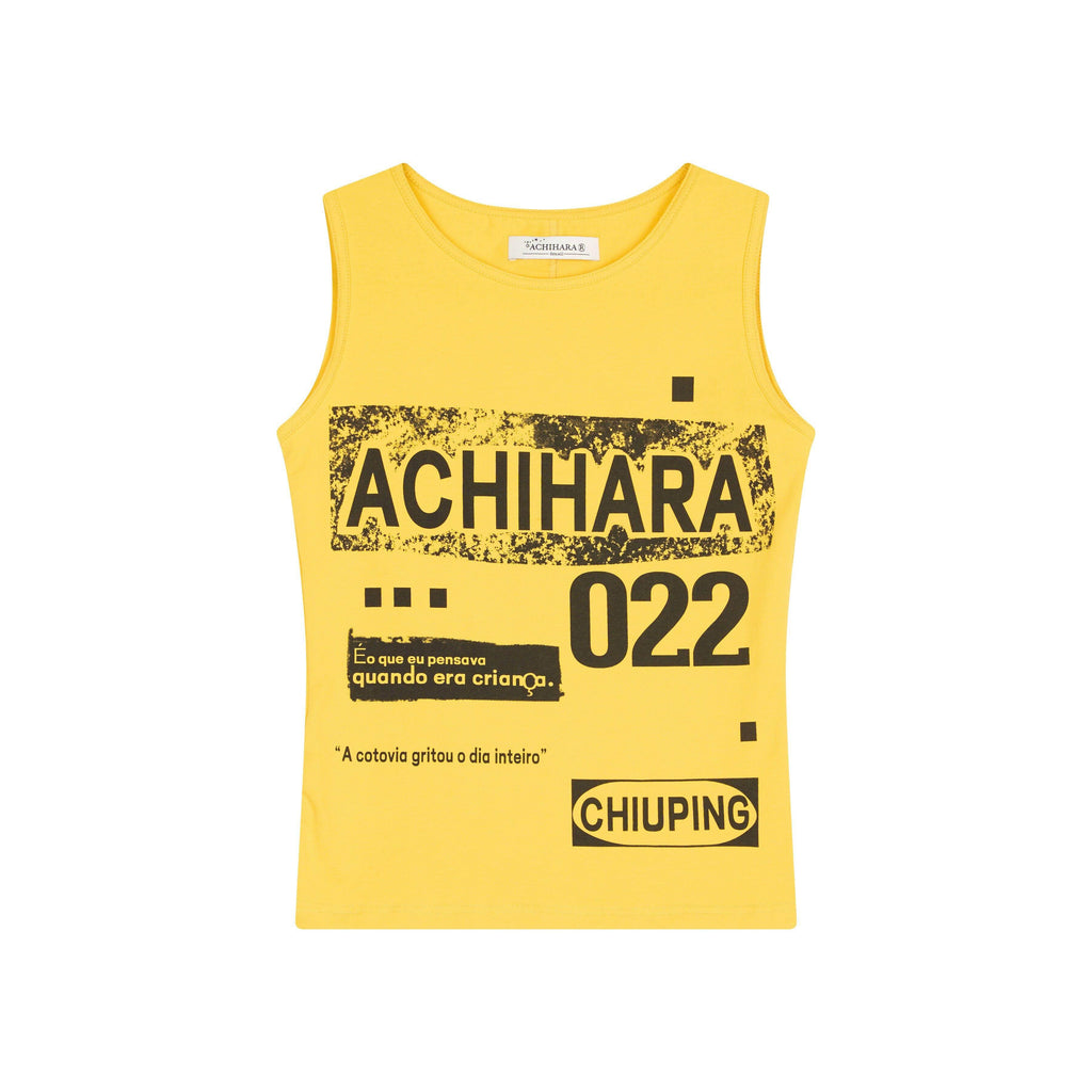 Achihara_Retro_Pixel_Letter_Print_Cropped_Racerback_Women'S_Cotton_Blend_Tank_Tops_MISSTT